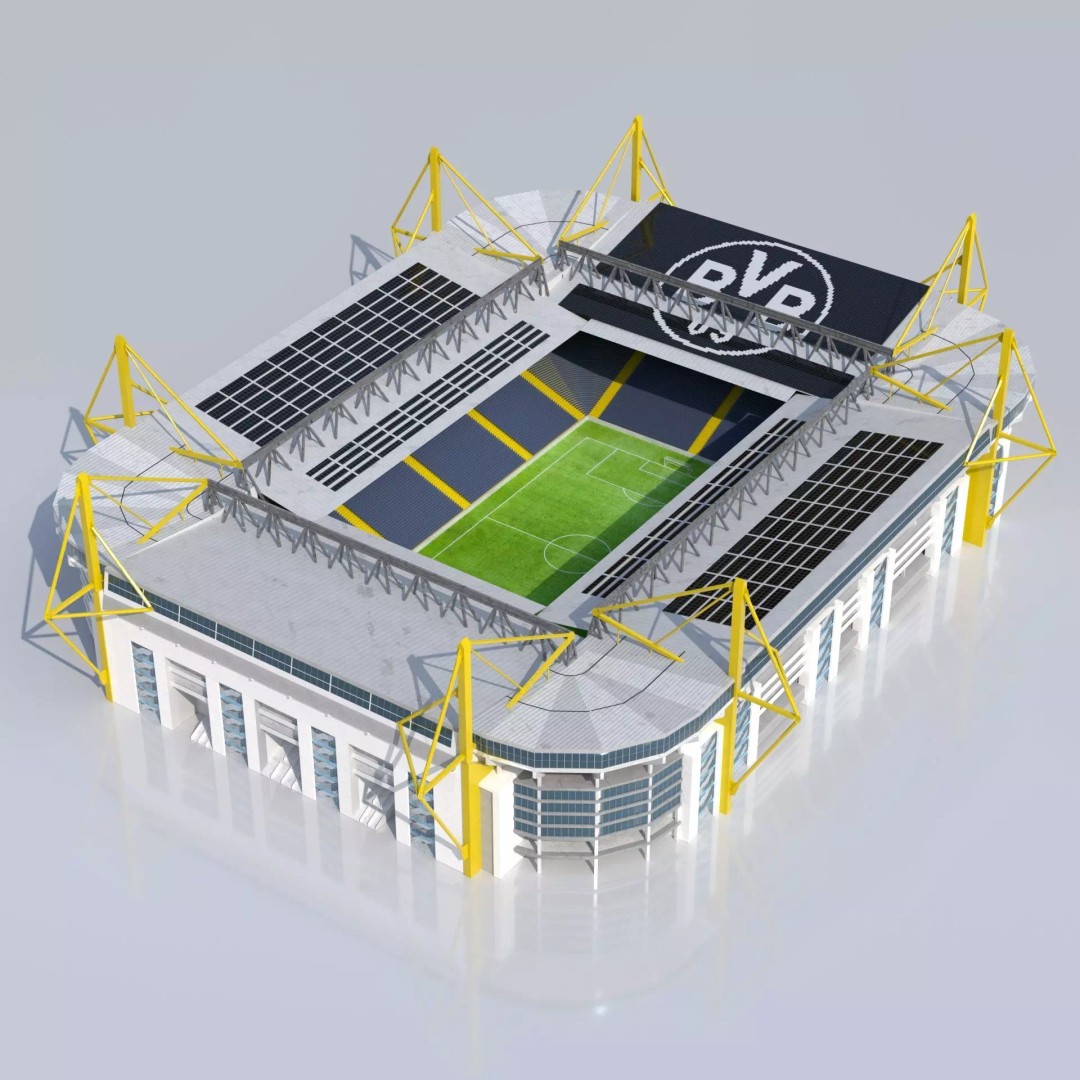 Signal Iduna Park 3D Model – Low Poly Stadium for AR Visualizations - View 2