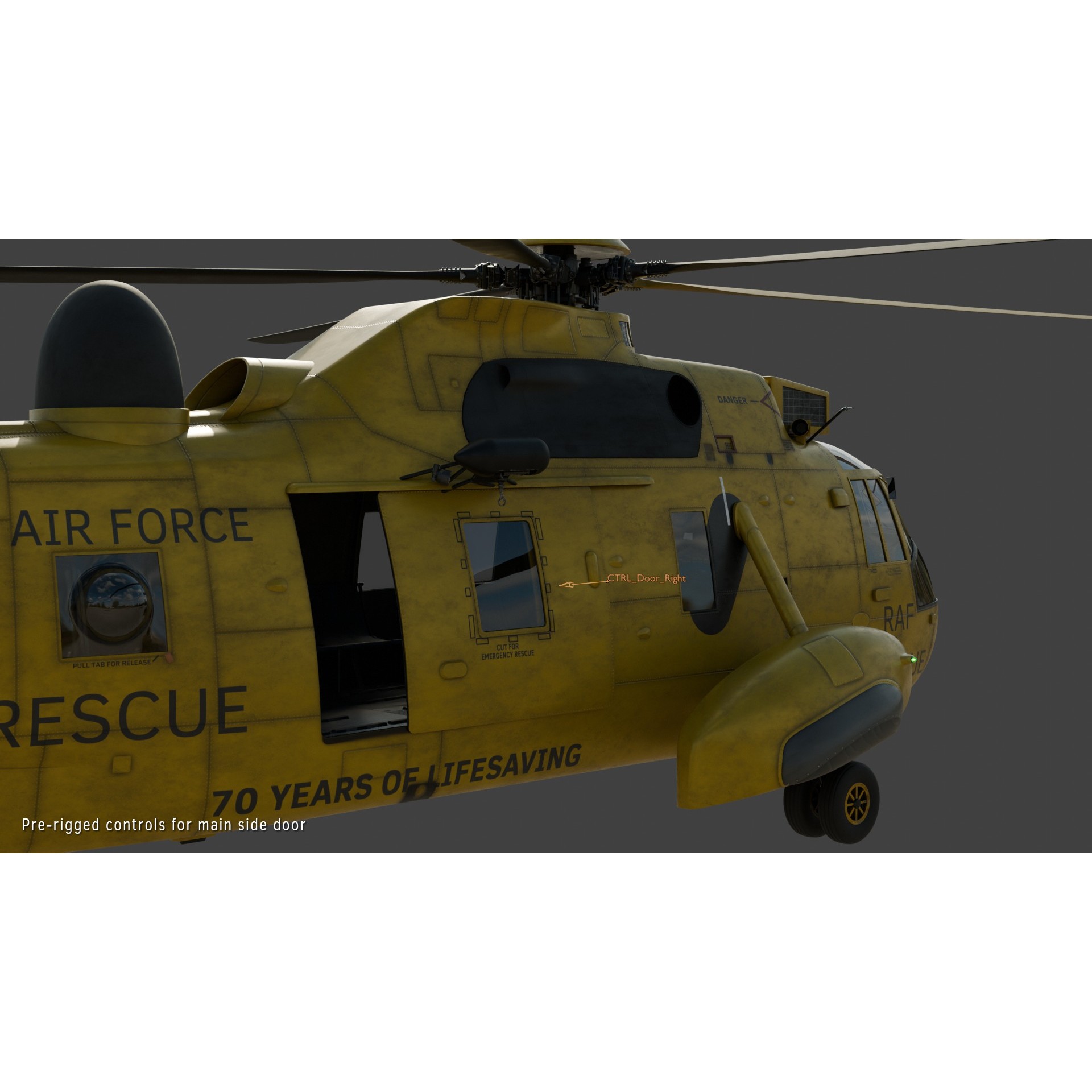 Westland Sea King HAR3 - Rigged Game-Ready 3D Model - View 11