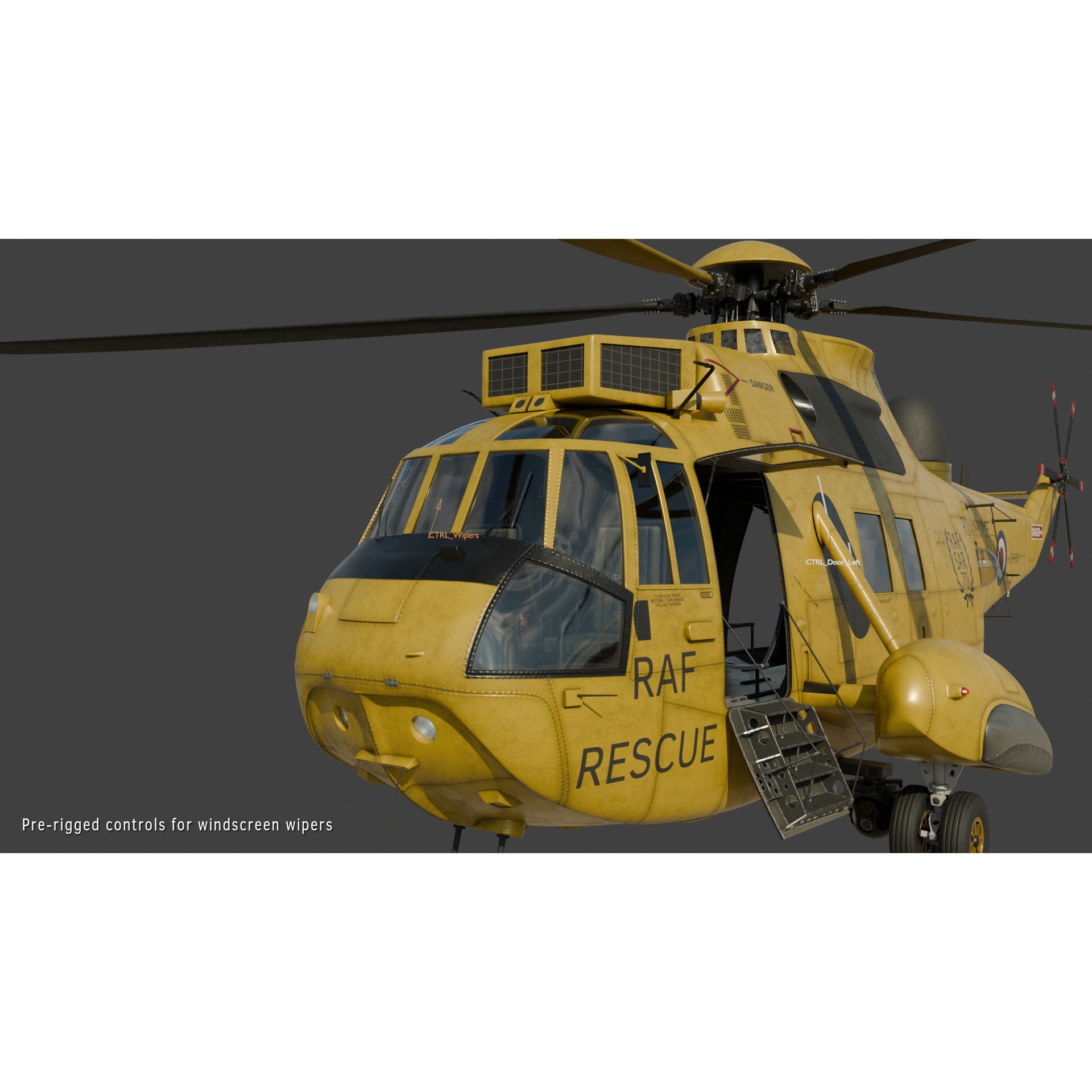 Westland Sea King HAR3 - Rigged Game-Ready 3D Model - View 15