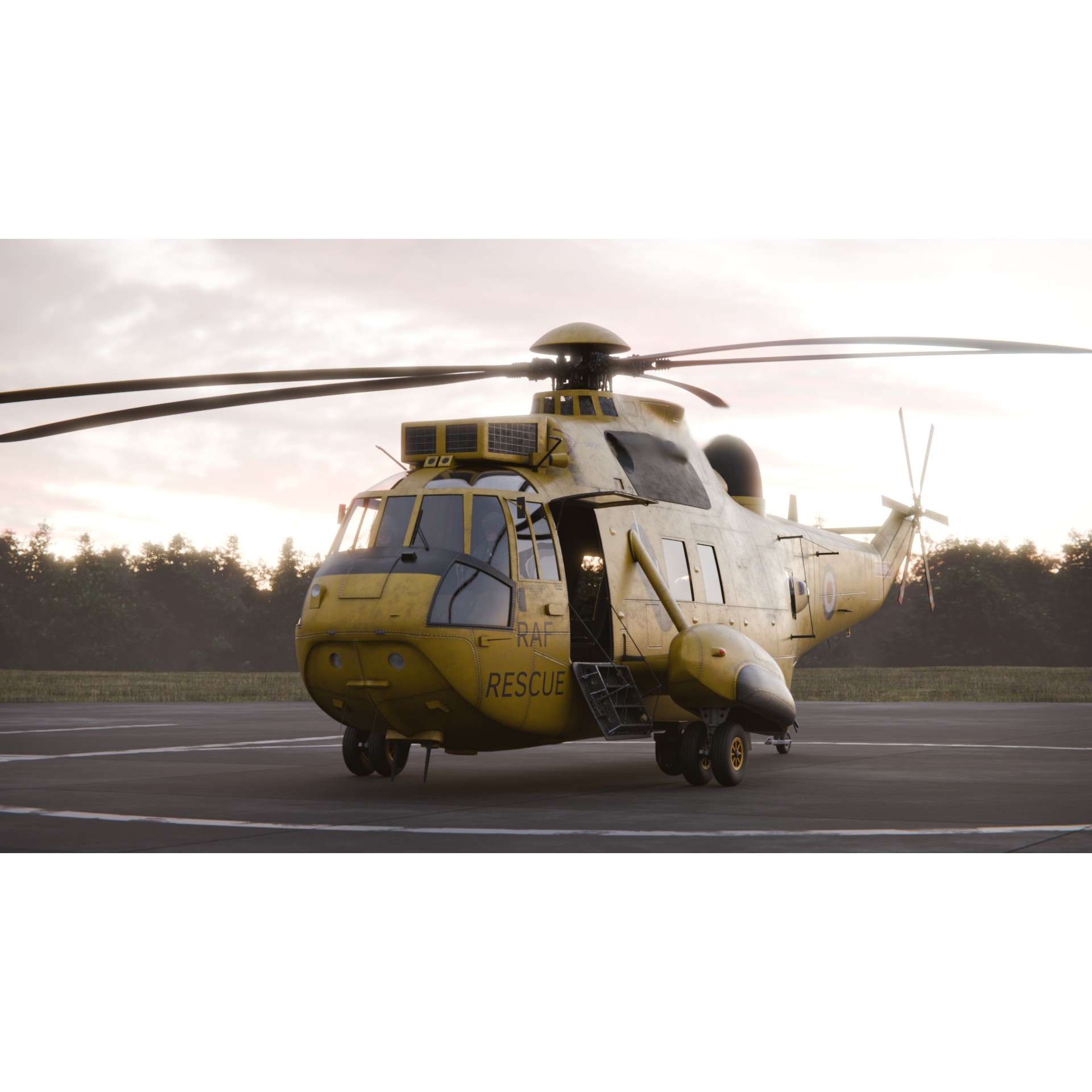 Westland Sea King HAR3 - Rigged Game-Ready 3D Model - View 3