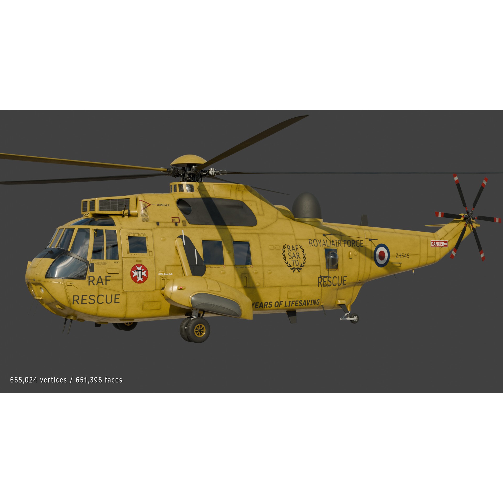 Westland Sea King HAR3 - Rigged Game-Ready 3D Model - View 9