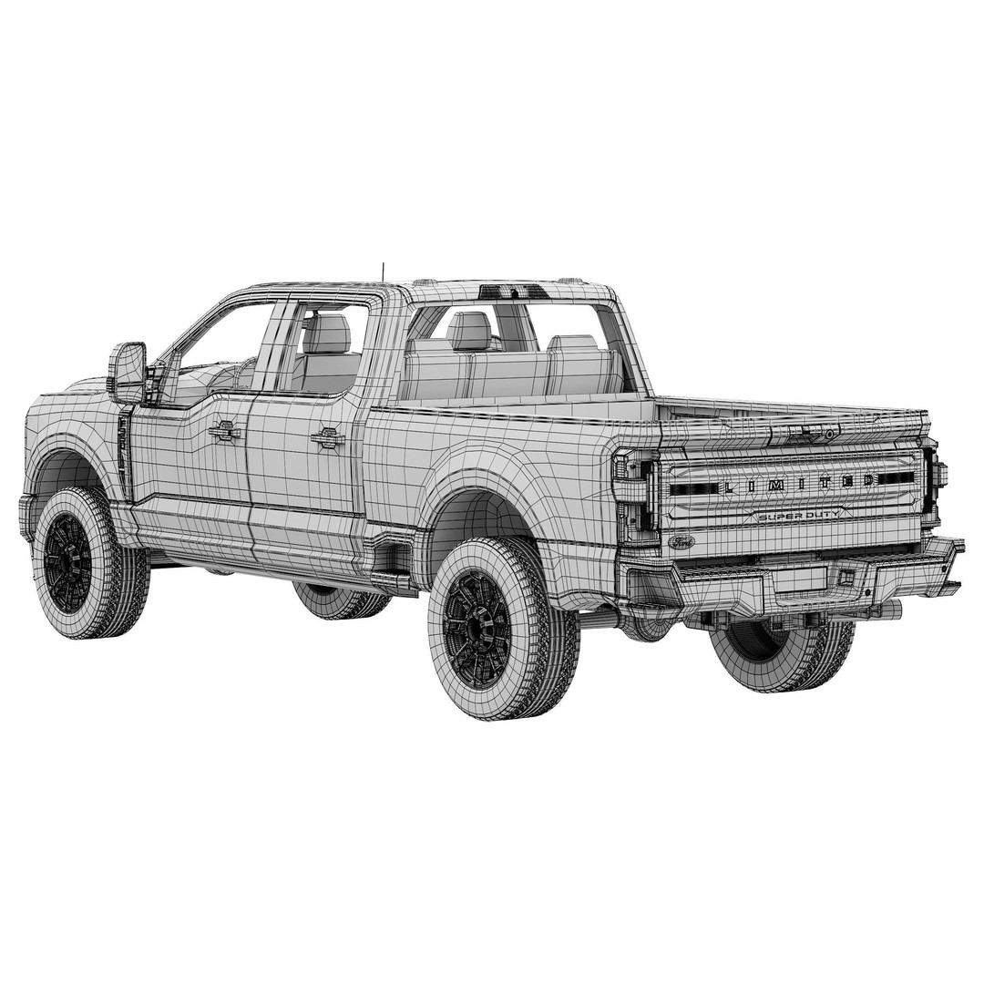 F-350 Super Duty Limited Edition 2024 3D Model – High Poly PBR SUV Asset, FBX - View 17