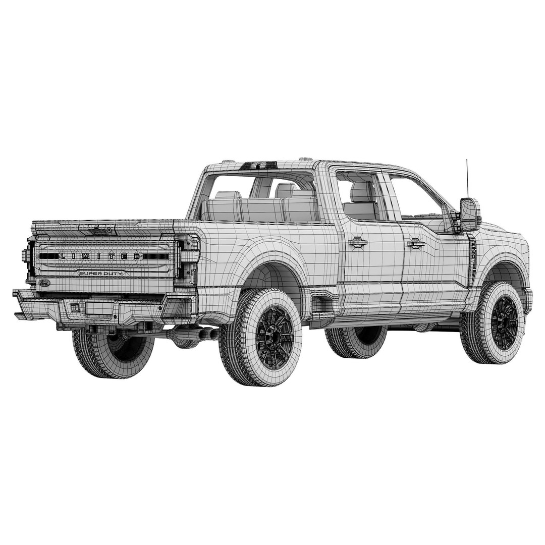F-350 Super Duty Limited Edition 2024 3D Model – High Poly PBR SUV Asset, FBX - View 18
