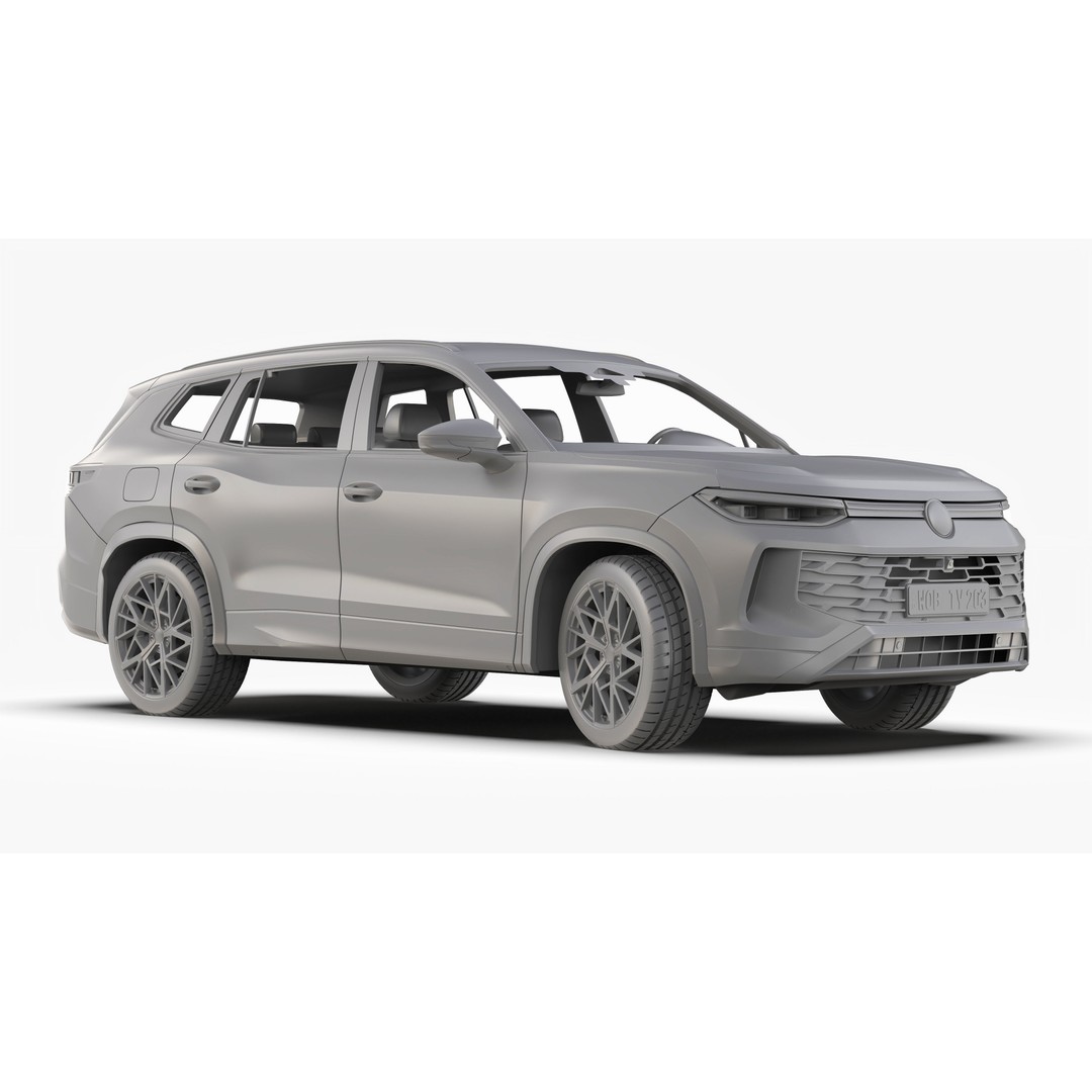 Volkswagen Tayron 2025 3D Model – High Poly SUV Asset, FBX/OBJ - View 14