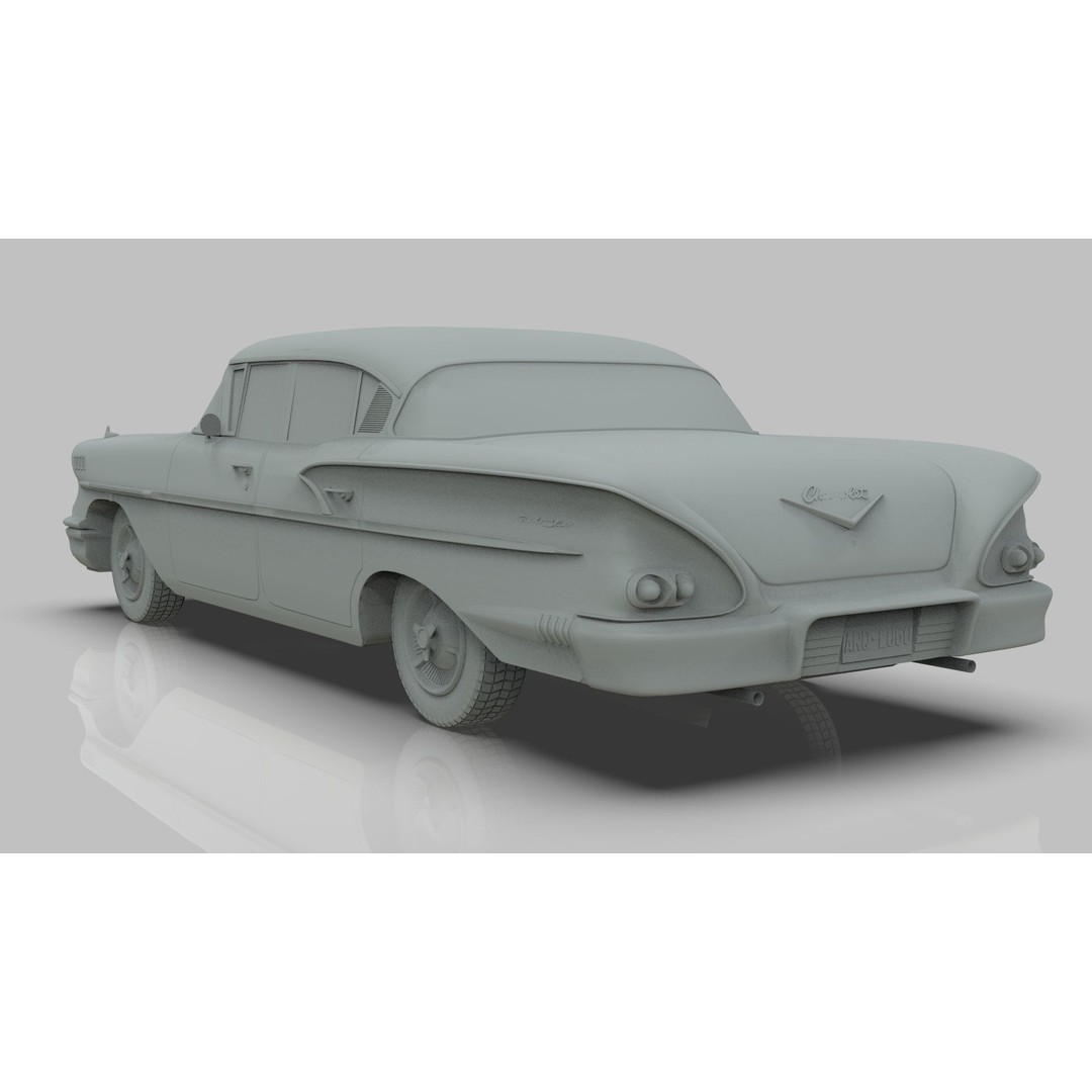 Chevrolet Belair Sedan 1958 3D Model – MidPoly Game Asset, Blender, FBX - View 14