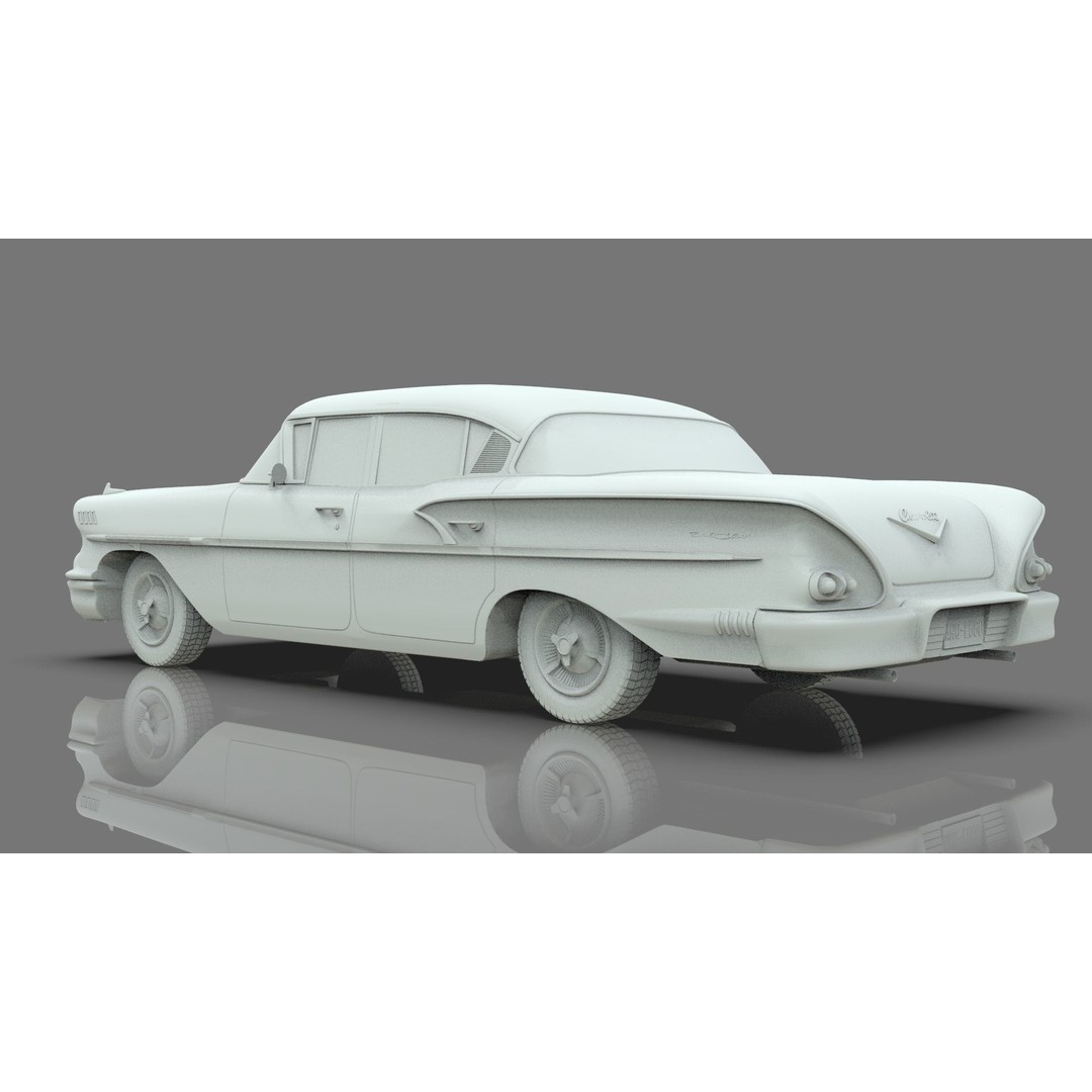 Chevrolet Belair Sedan 1958 3D Model – MidPoly Game Asset, Blender, FBX - View 16
