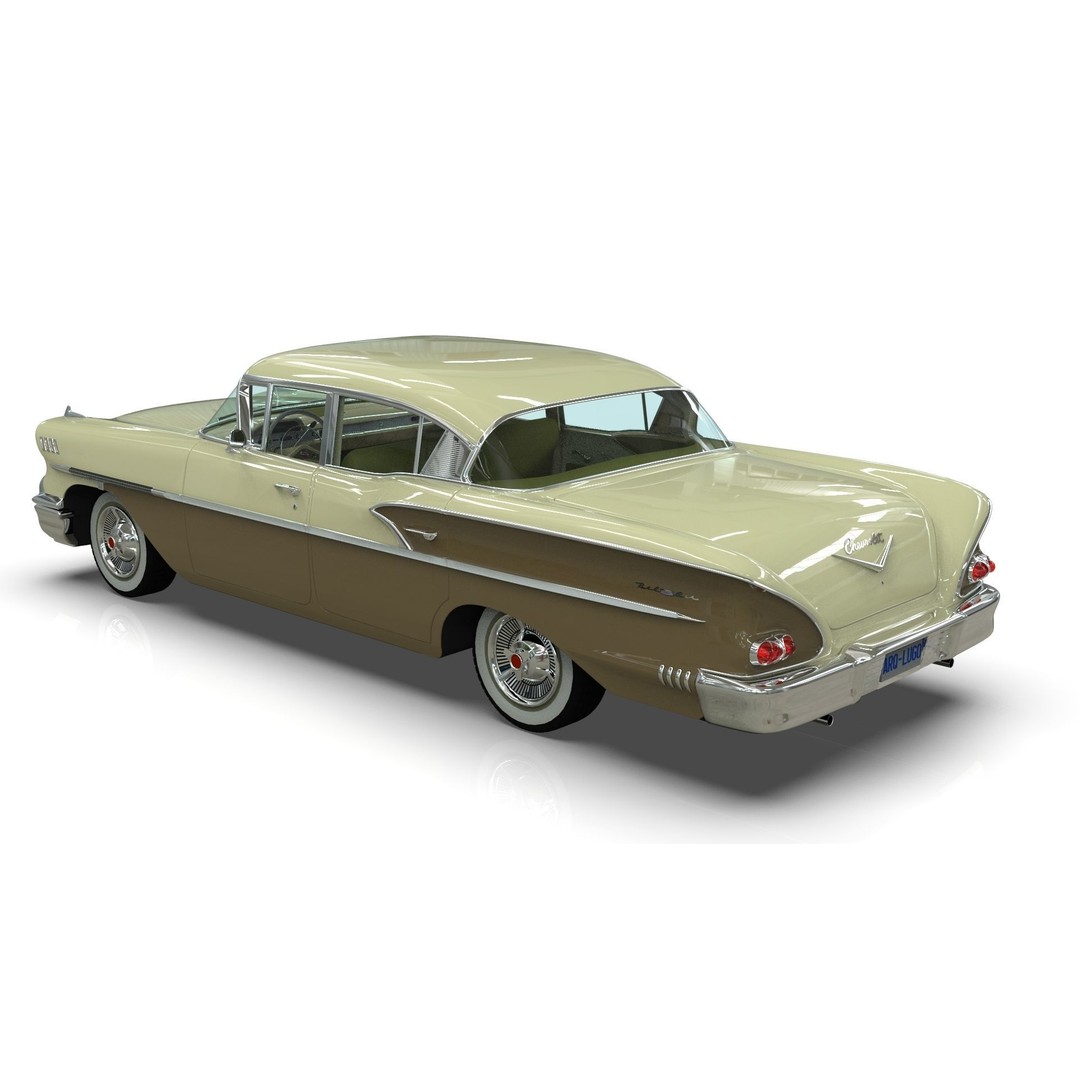 Chevrolet Belair Sedan 1958 3D Model – MidPoly Game Asset, Blender, FBX - View 8