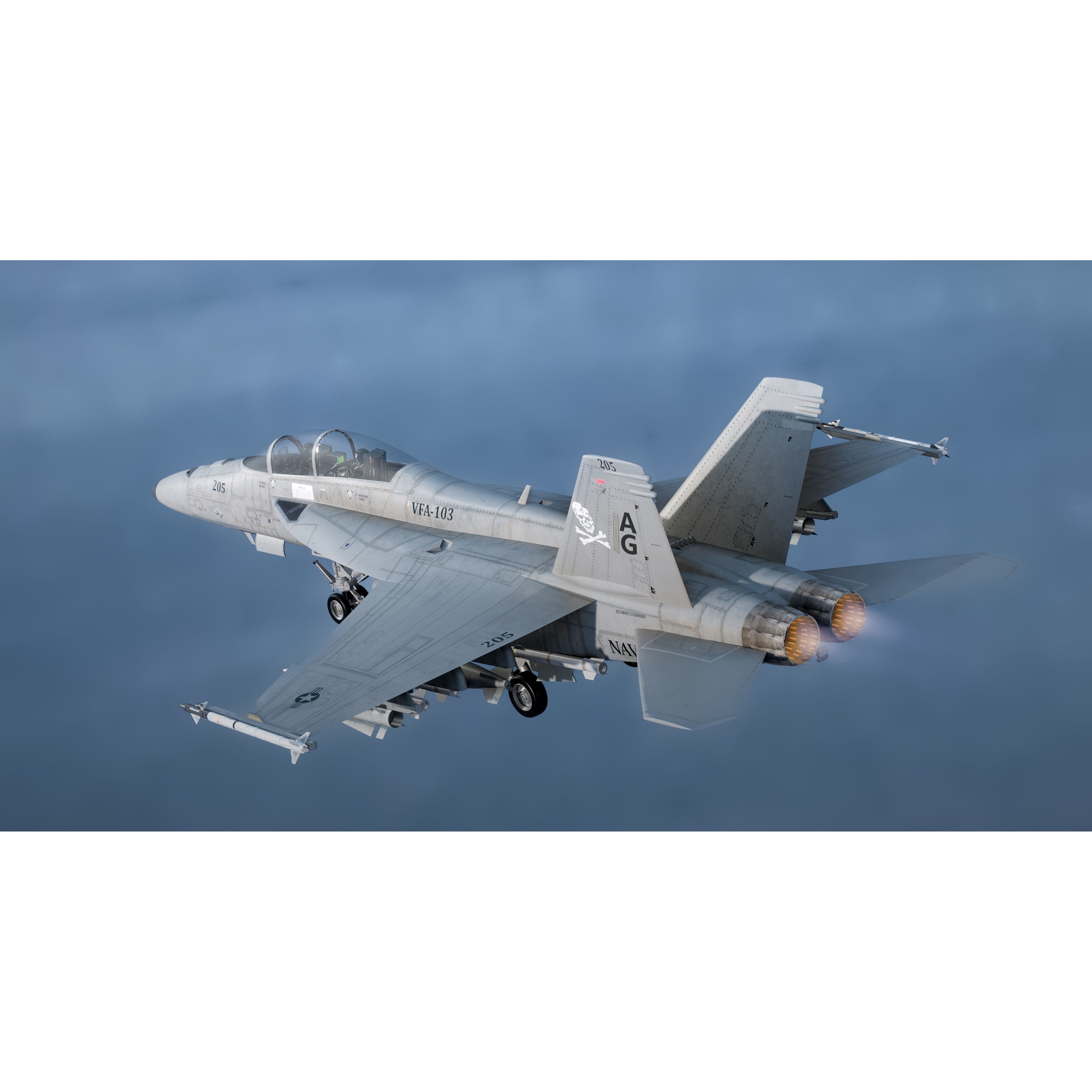 F18F Super Hornet - Low-Poly Game-Ready 3D Model - View 10