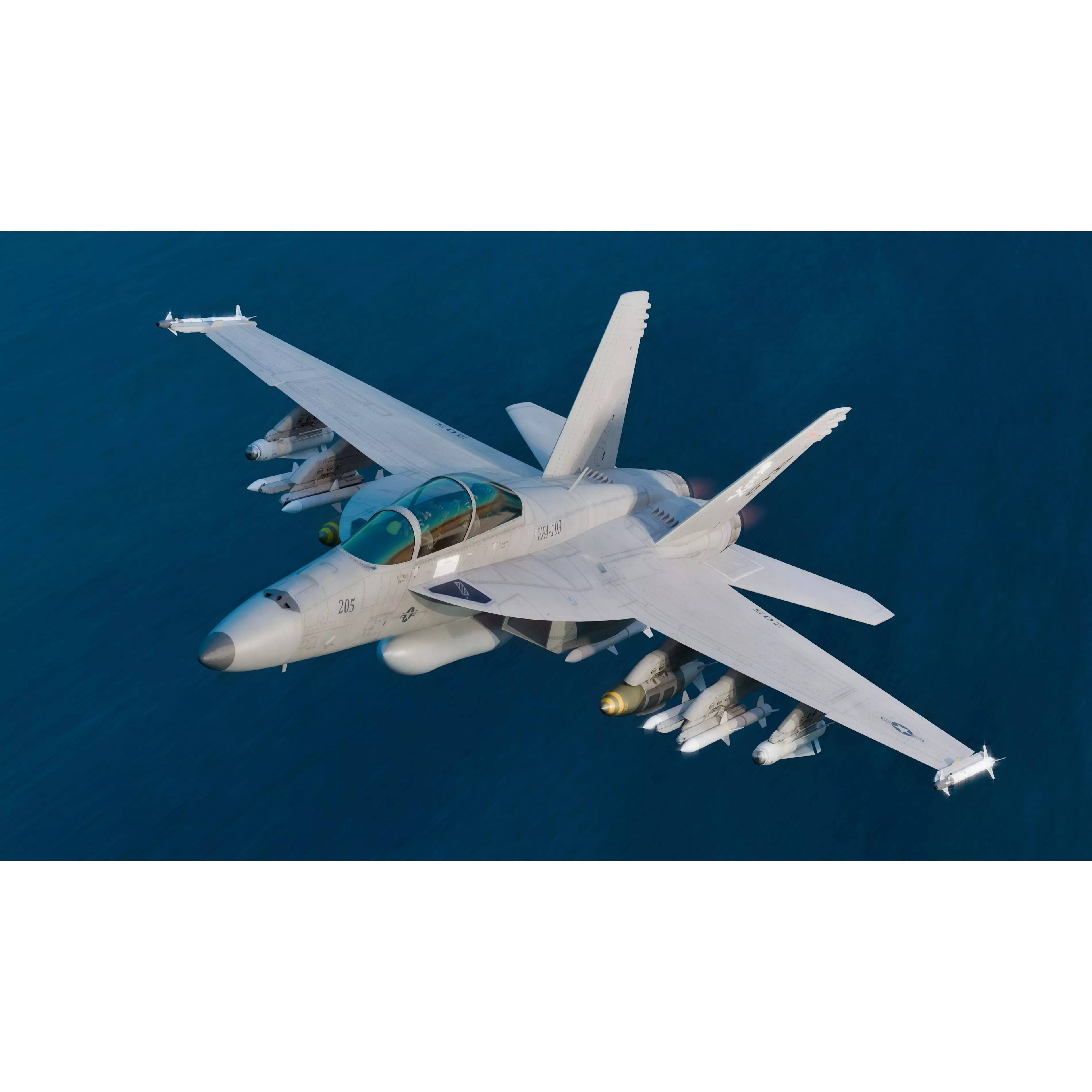 F18F Super Hornet - Low-Poly Game-Ready 3D Model - View 2