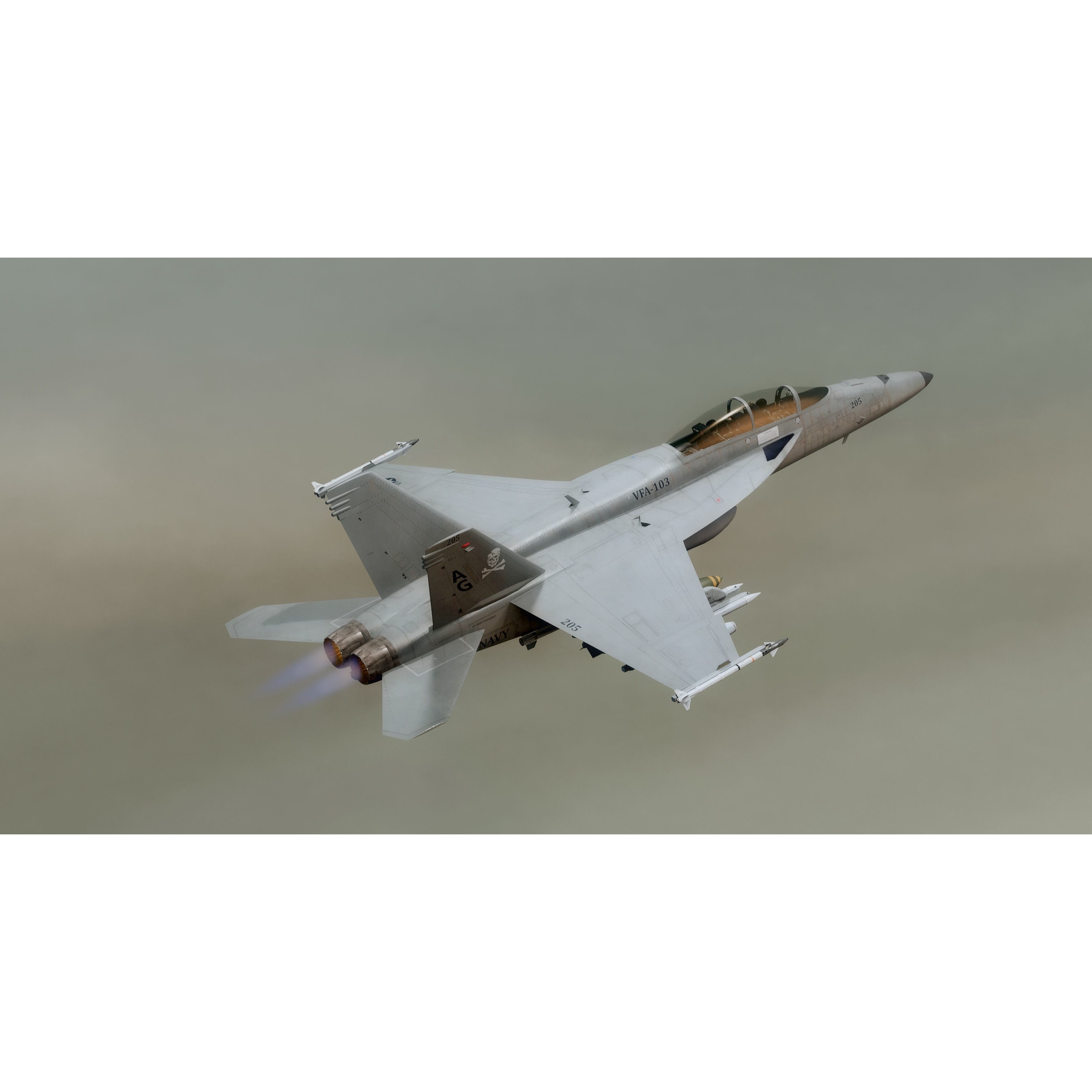 F18F Super Hornet - Low-Poly Game-Ready 3D Model - View 22
