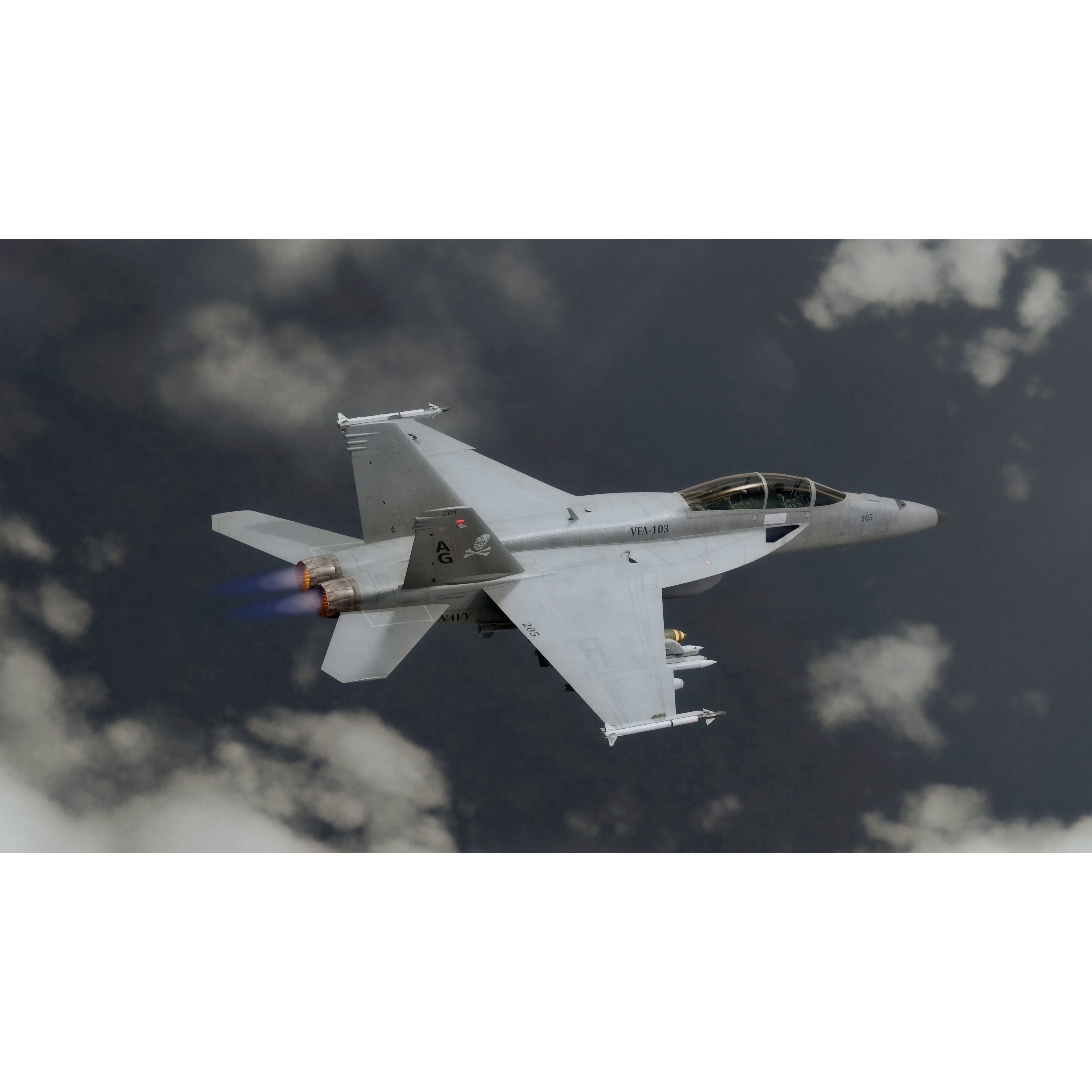 F18F Super Hornet - Low-Poly Game-Ready 3D Model - View 23