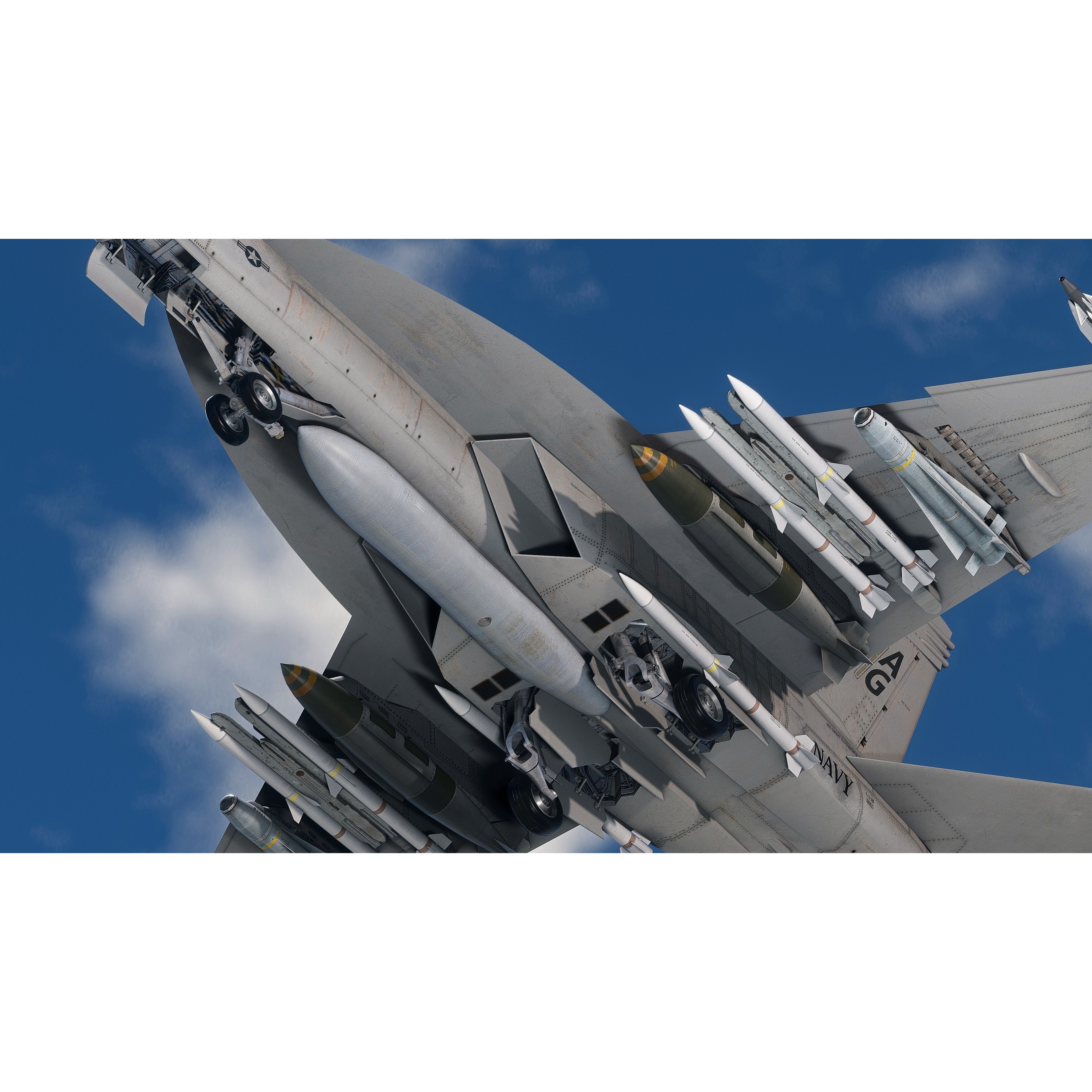 F18F Super Hornet - Low-Poly Game-Ready 3D Model - View 24