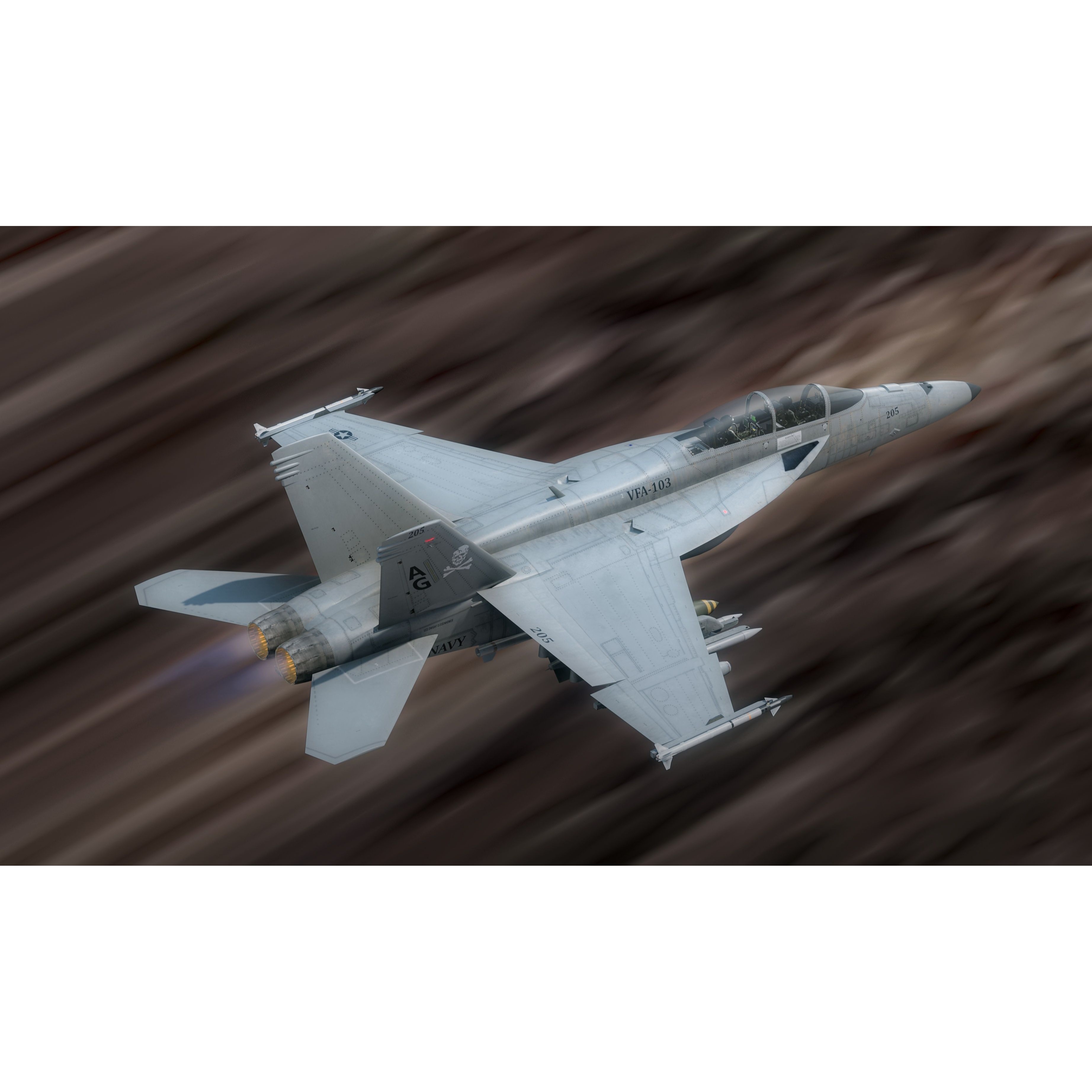 F18F Super Hornet - Low-Poly Game-Ready 3D Model - View 28