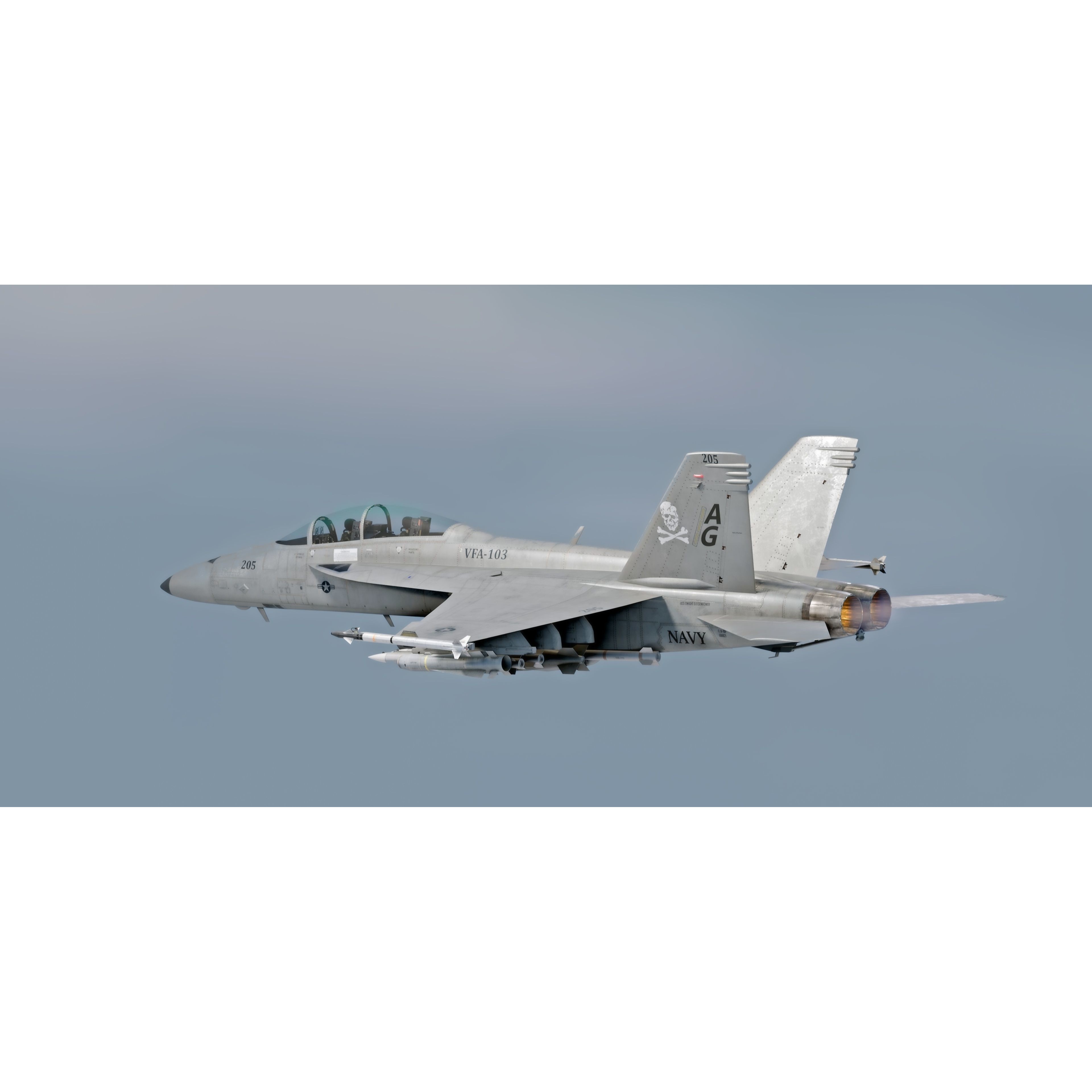 F18F Super Hornet - Low-Poly Game-Ready 3D Model - View 29