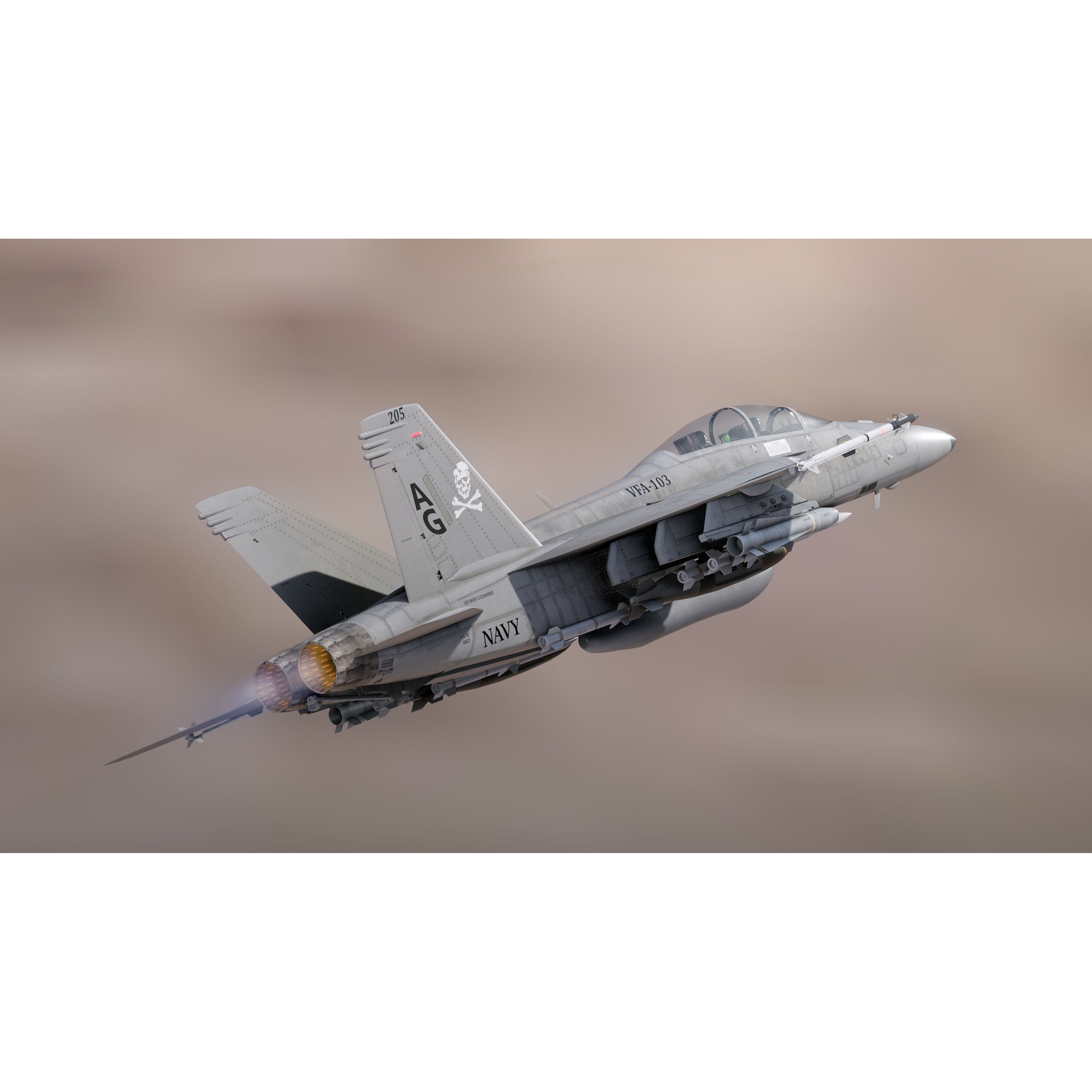 F18F Super Hornet - Low-Poly Game-Ready 3D Model - View 30