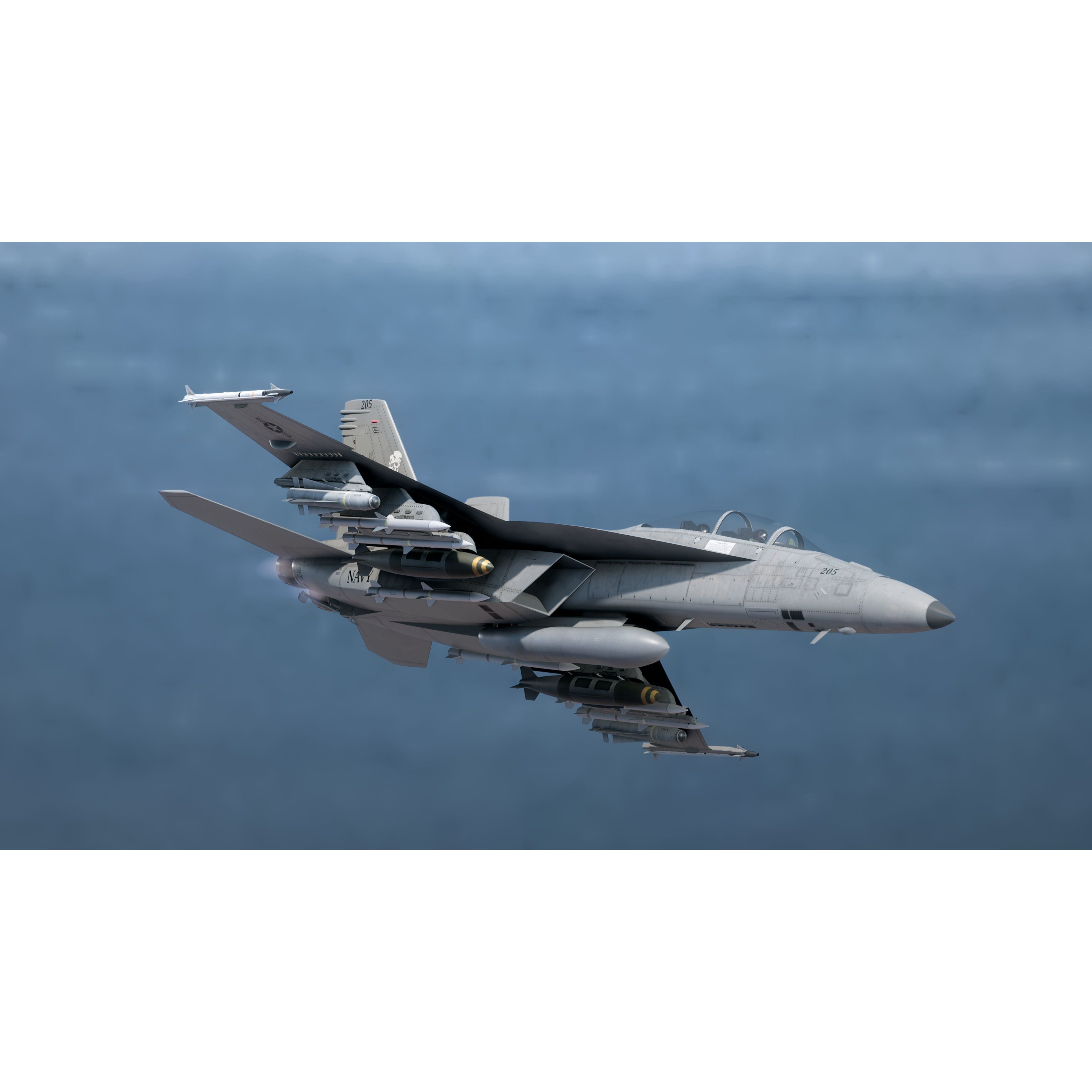 F18F Super Hornet - Low-Poly Game-Ready 3D Model - View 34