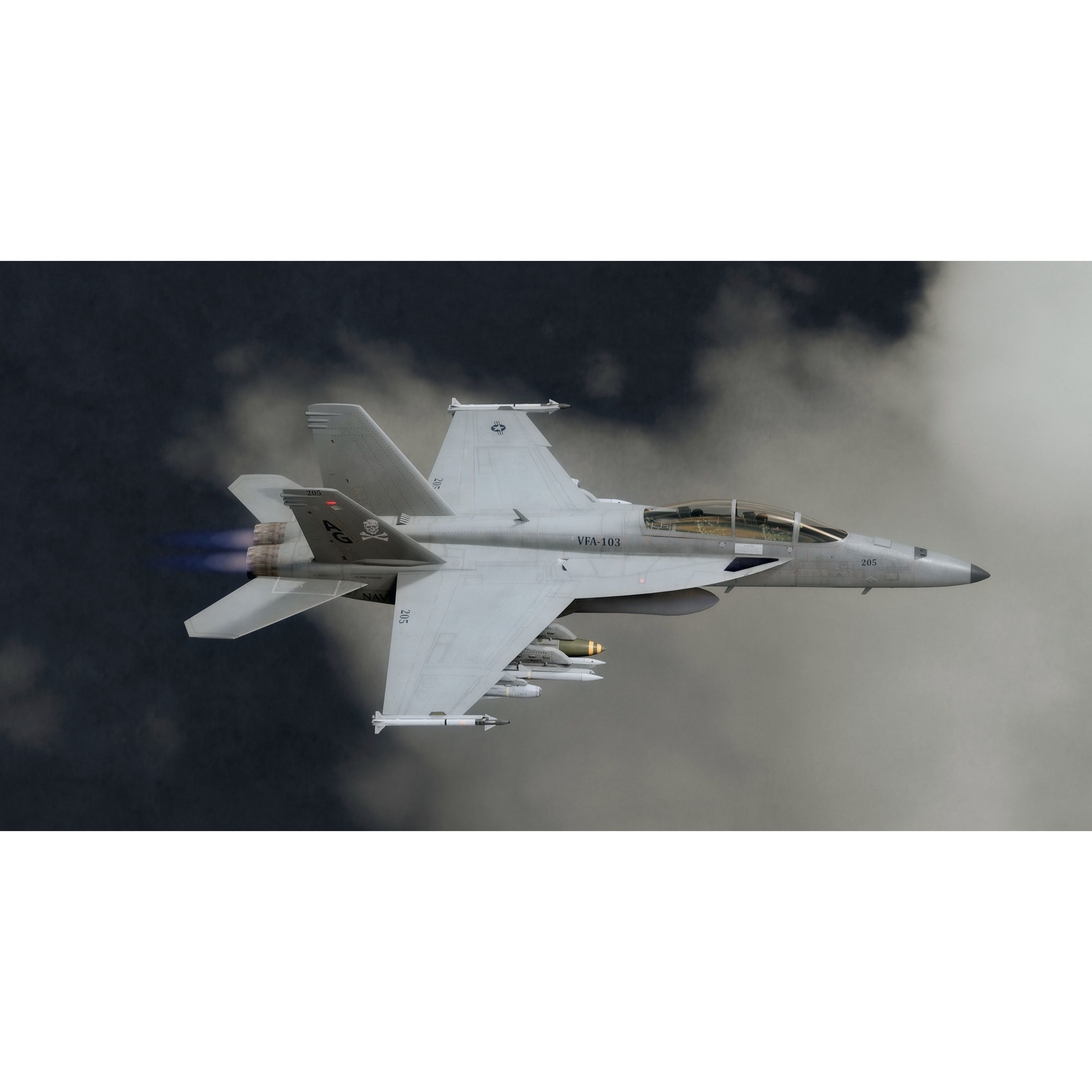 F18F Super Hornet - Low-Poly Game-Ready 3D Model - View 37