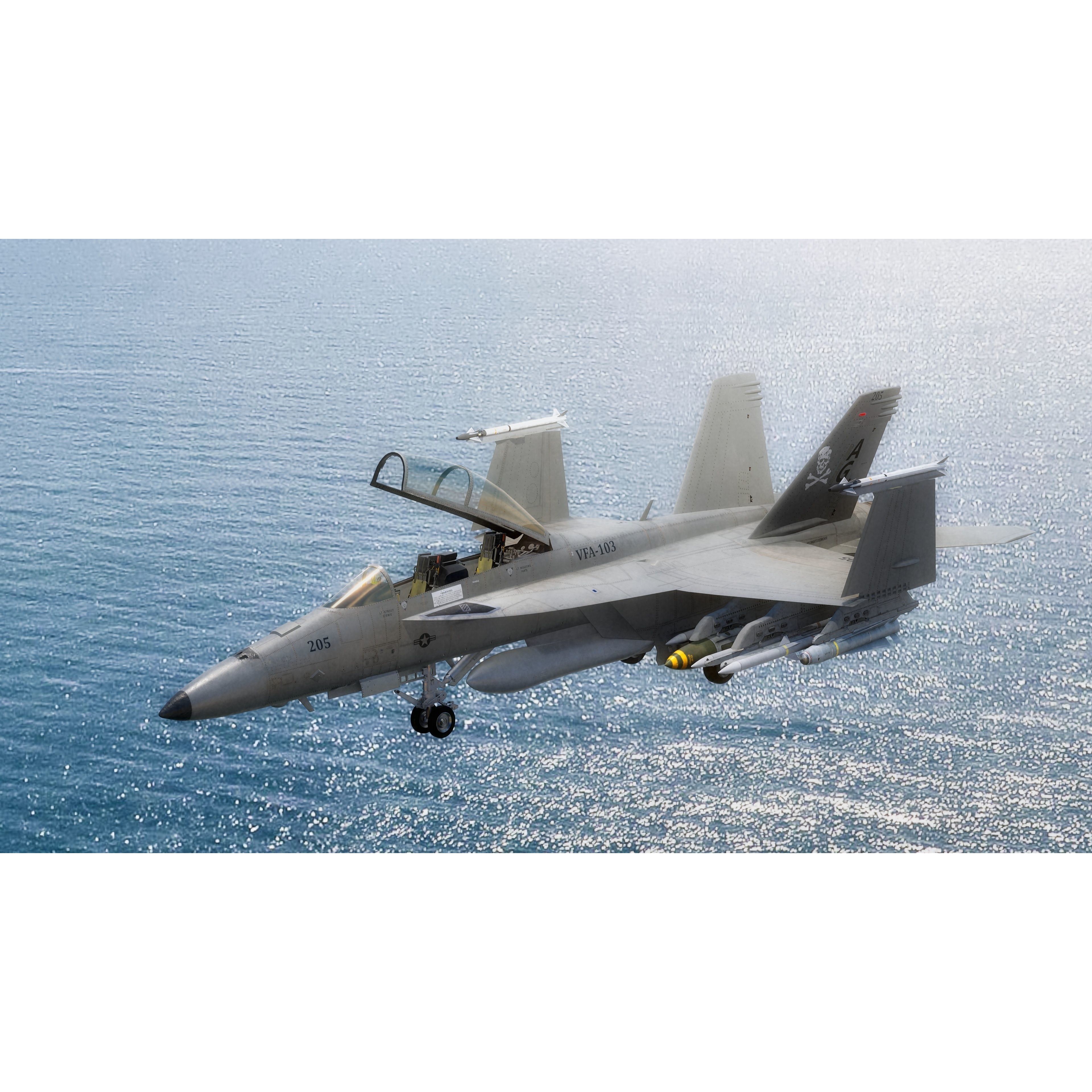 F18F Super Hornet - Low-Poly Game-Ready 3D Model - View 38