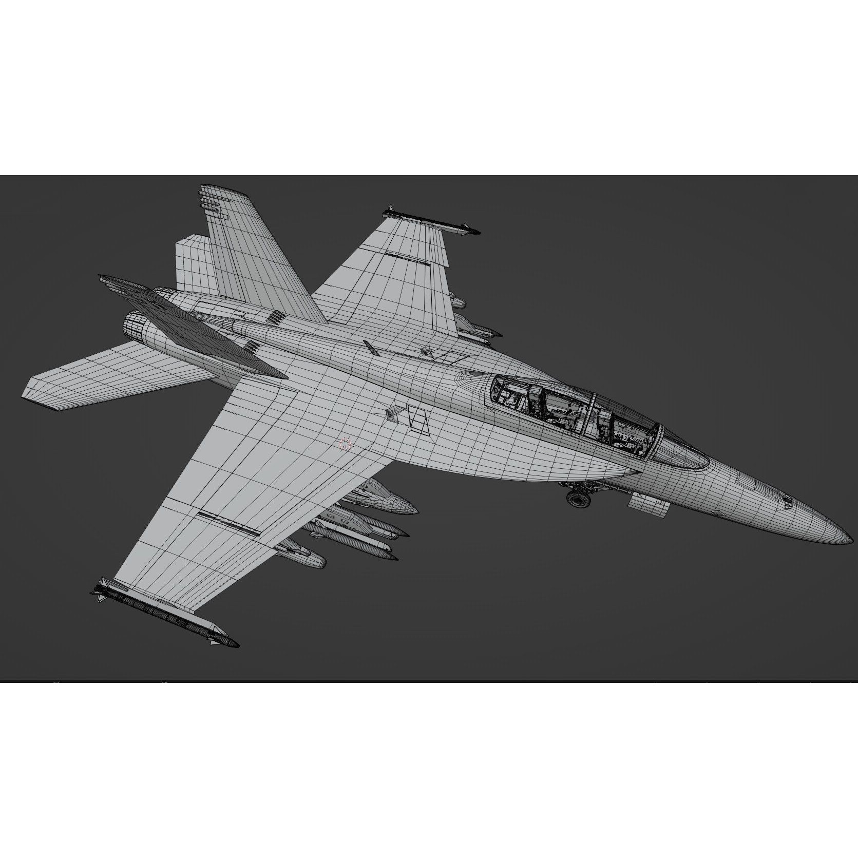 F18F Super Hornet - Low-Poly Game-Ready 3D Model - View 55