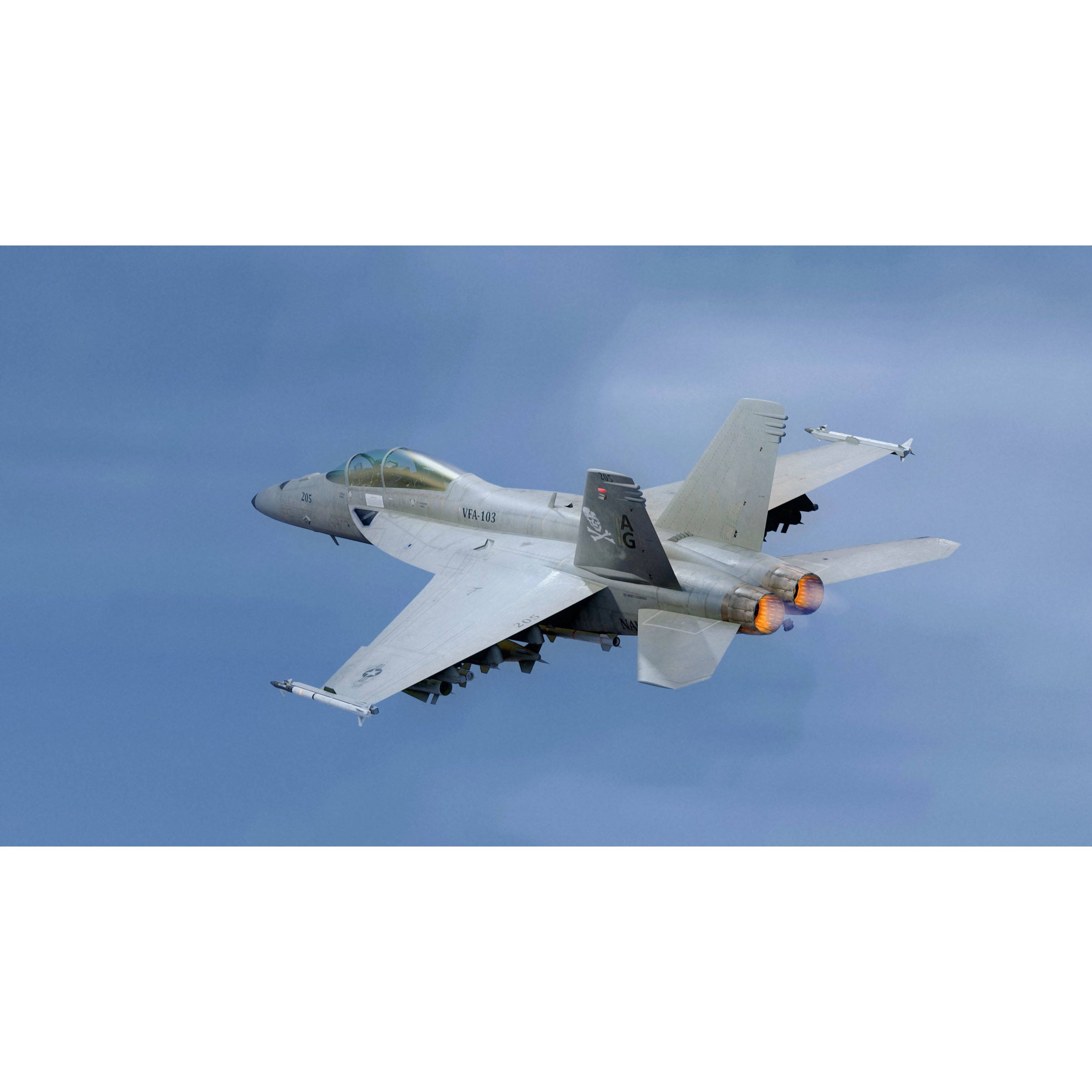F18F Super Hornet - Low-Poly Game-Ready 3D Model - View 8