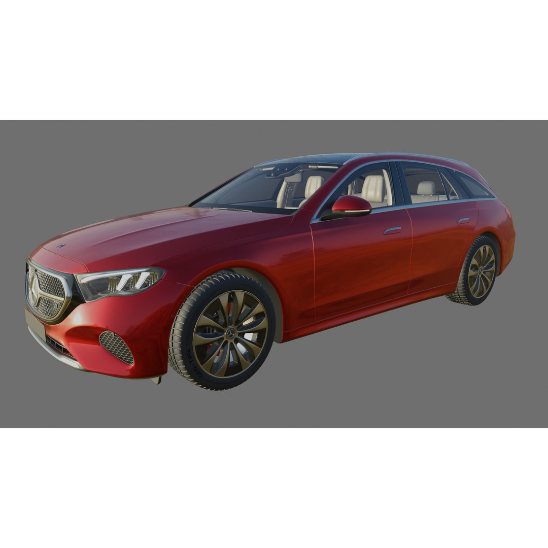 Mercedes-Benz E-Class Estate 2024 3D Model – High Poly Realistic Car Asset, FBX, Blender - View 18