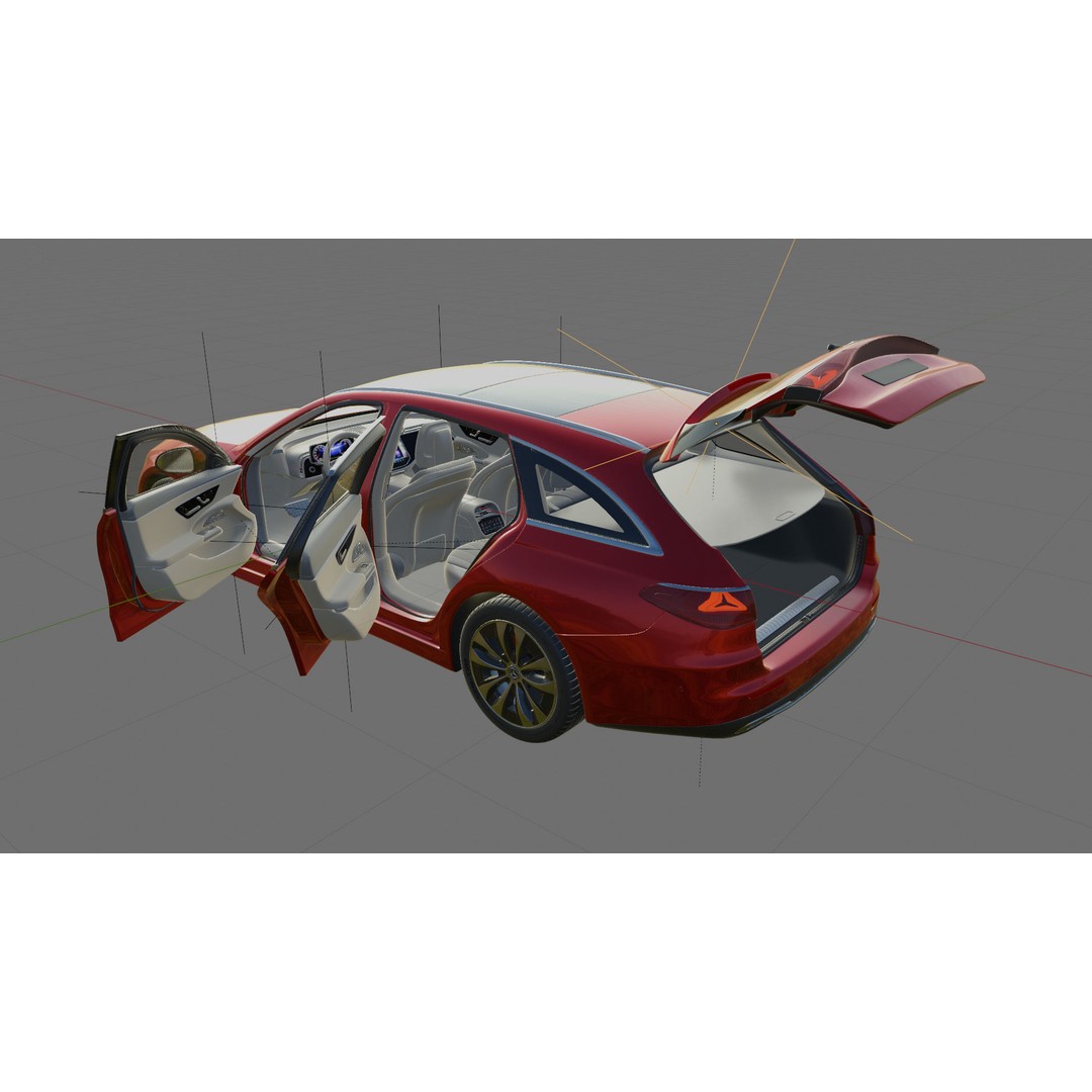 Mercedes-Benz E-Class Estate 2024 3D Model – High Poly Realistic Car Asset, FBX, Blender - View 20