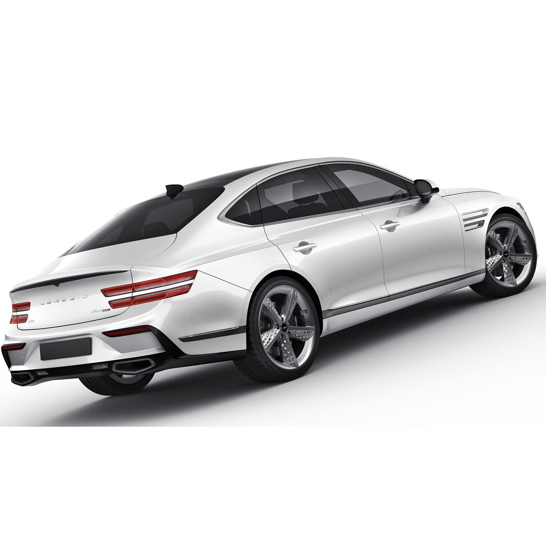 Genesis G80 Sport 2025 3D Model – Detailed Luxury Sedan, FBX, OBJ, Blender - View 15