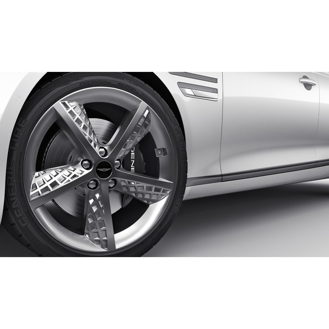 Genesis G80 Sport 2025 3D Model – Detailed Luxury Sedan, FBX, OBJ, Blender - View 16