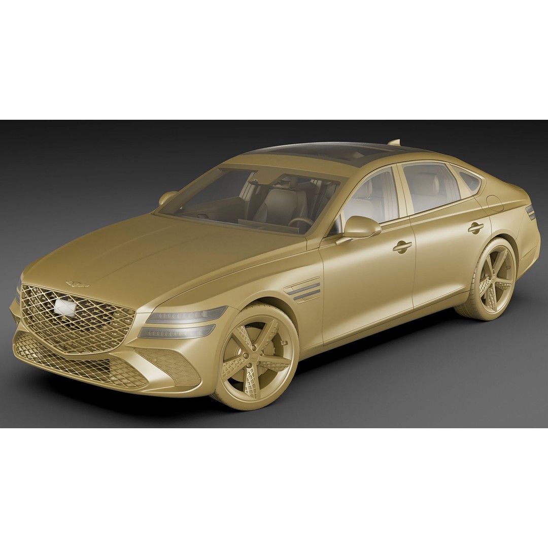 Genesis G80 Sport 2025 3D Model – Detailed Luxury Sedan, FBX, OBJ, Blender - View 21