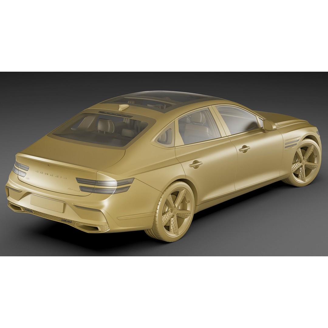 Genesis G80 Sport 2025 3D Model – Detailed Luxury Sedan, FBX, OBJ, Blender - View 22