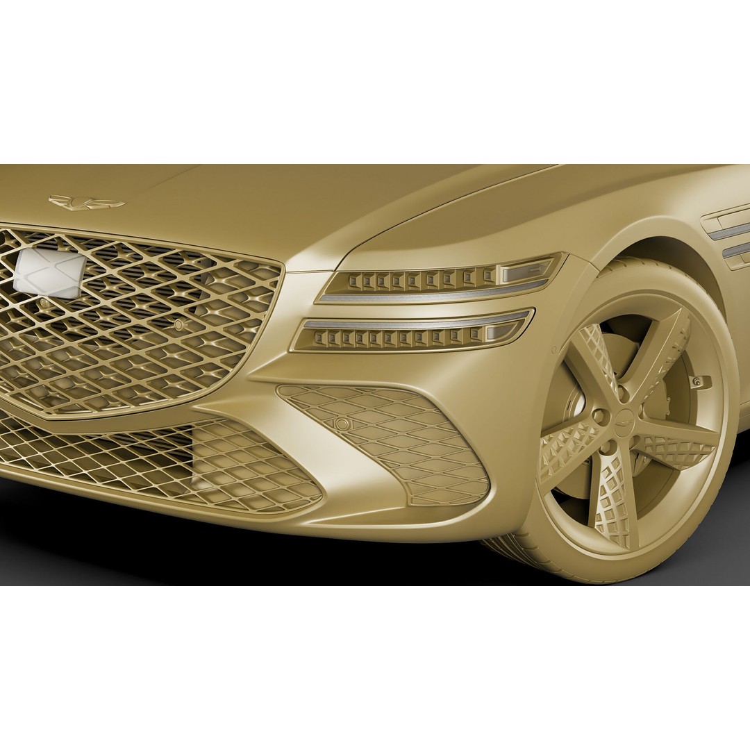 Genesis G80 Sport 2025 3D Model – Detailed Luxury Sedan, FBX, OBJ, Blender - View 23