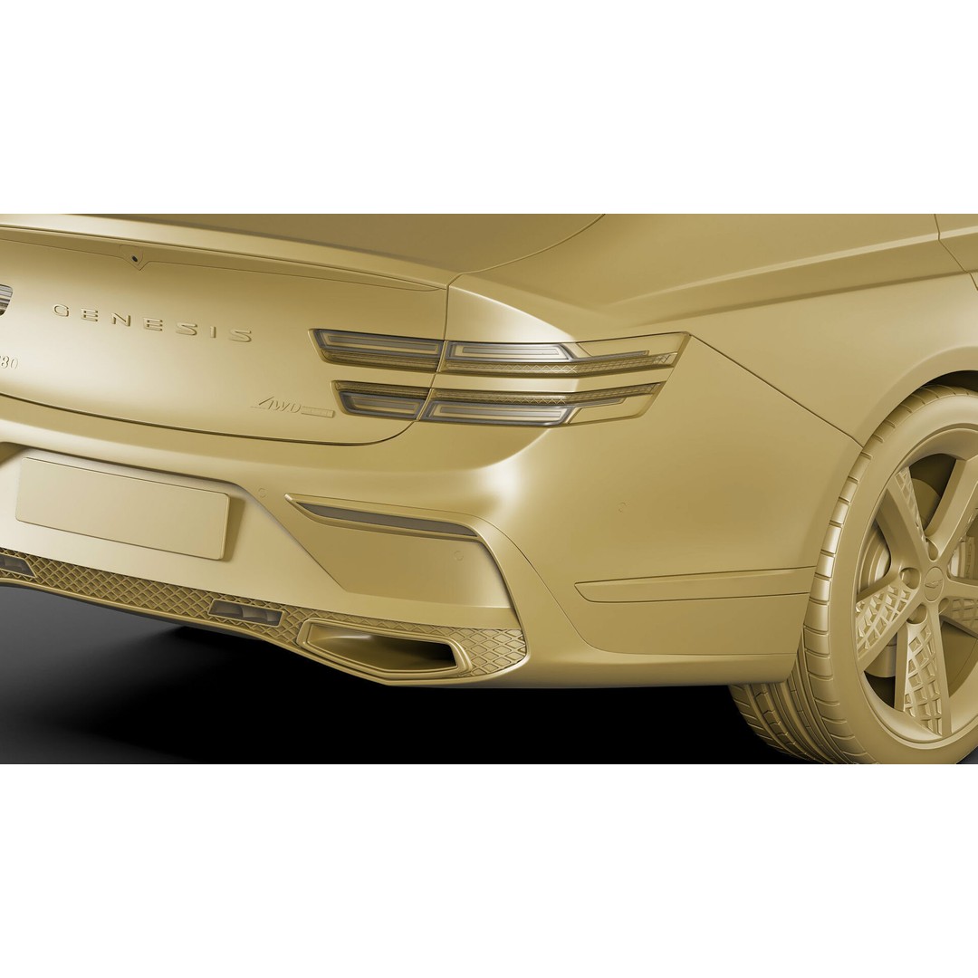 Genesis G80 Sport 2025 3D Model – Detailed Luxury Sedan, FBX, OBJ, Blender - View 24
