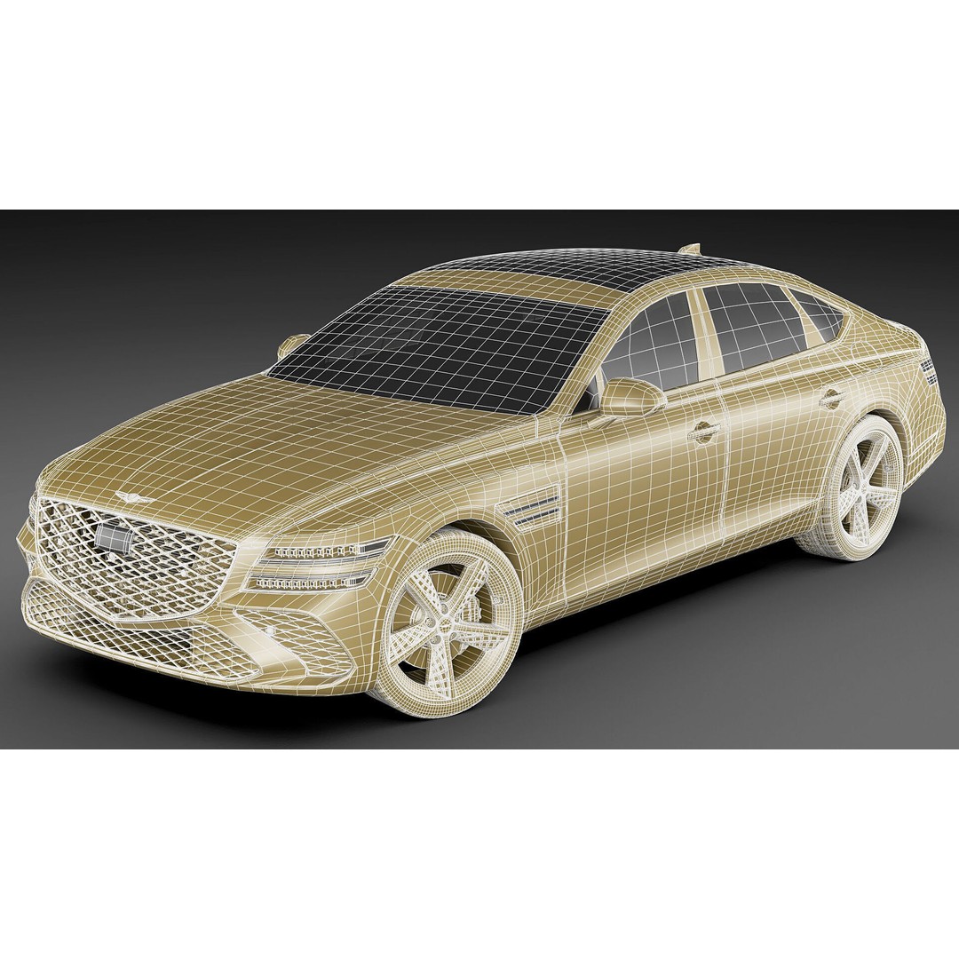 Genesis G80 Sport 2025 3D Model – Detailed Luxury Sedan, FBX, OBJ, Blender - View 26