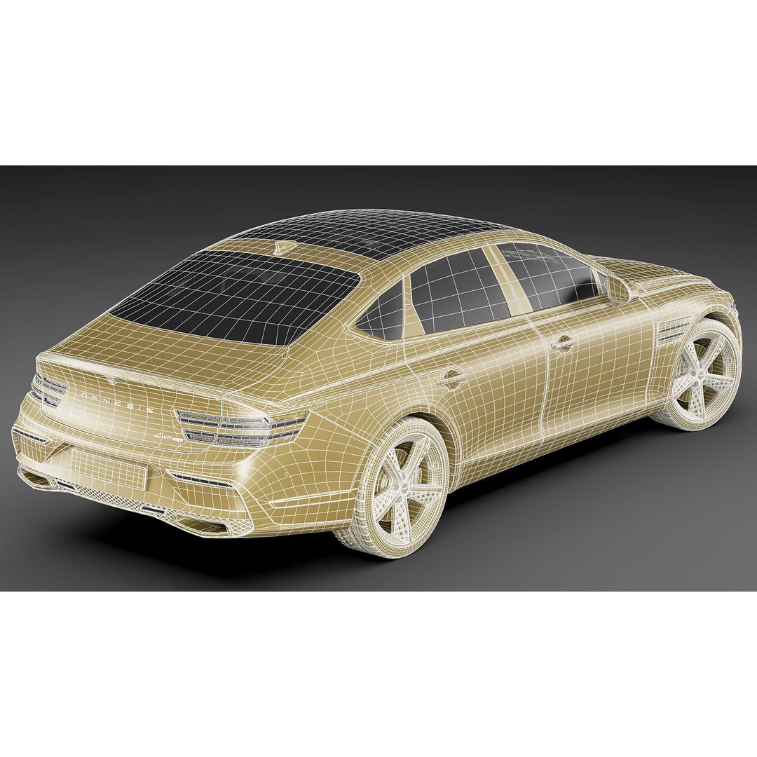 Genesis G80 Sport 2025 3D Model – Detailed Luxury Sedan, FBX, OBJ, Blender - View 27