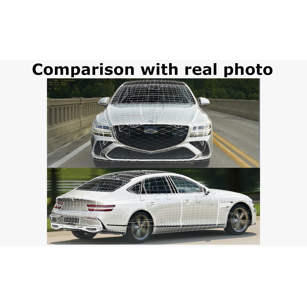 Genesis G80 Sport 2025 3D Model – Detailed Luxury Sedan, FBX, OBJ, Blender - View 29