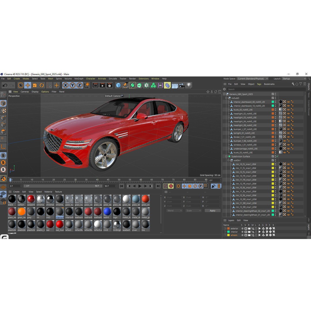 Genesis G80 Sport 2025 3D Model – Detailed Luxury Sedan, FBX, OBJ, Blender - View 31