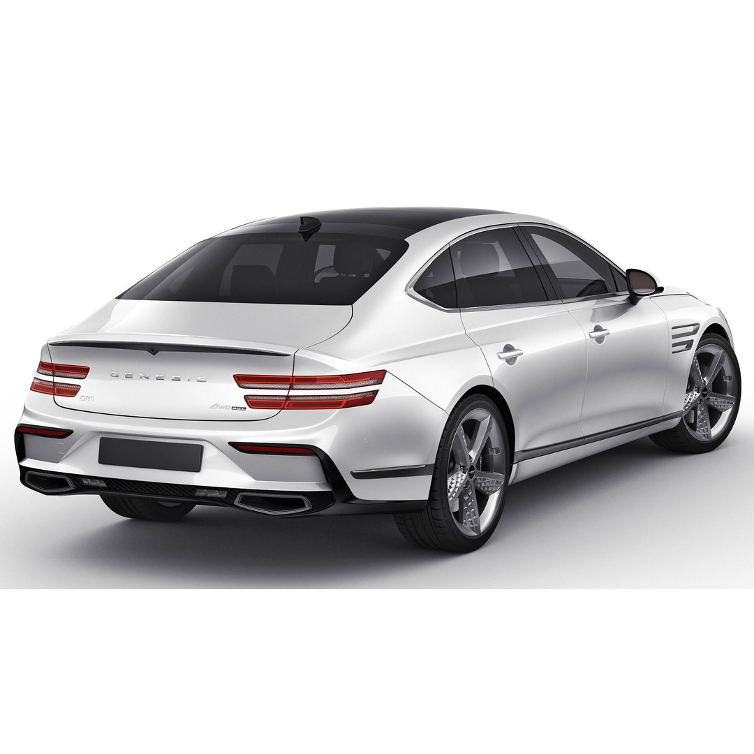 Genesis G80 Sport 2025 3D Model – Detailed Luxury Sedan, FBX, OBJ, Blender - View 4