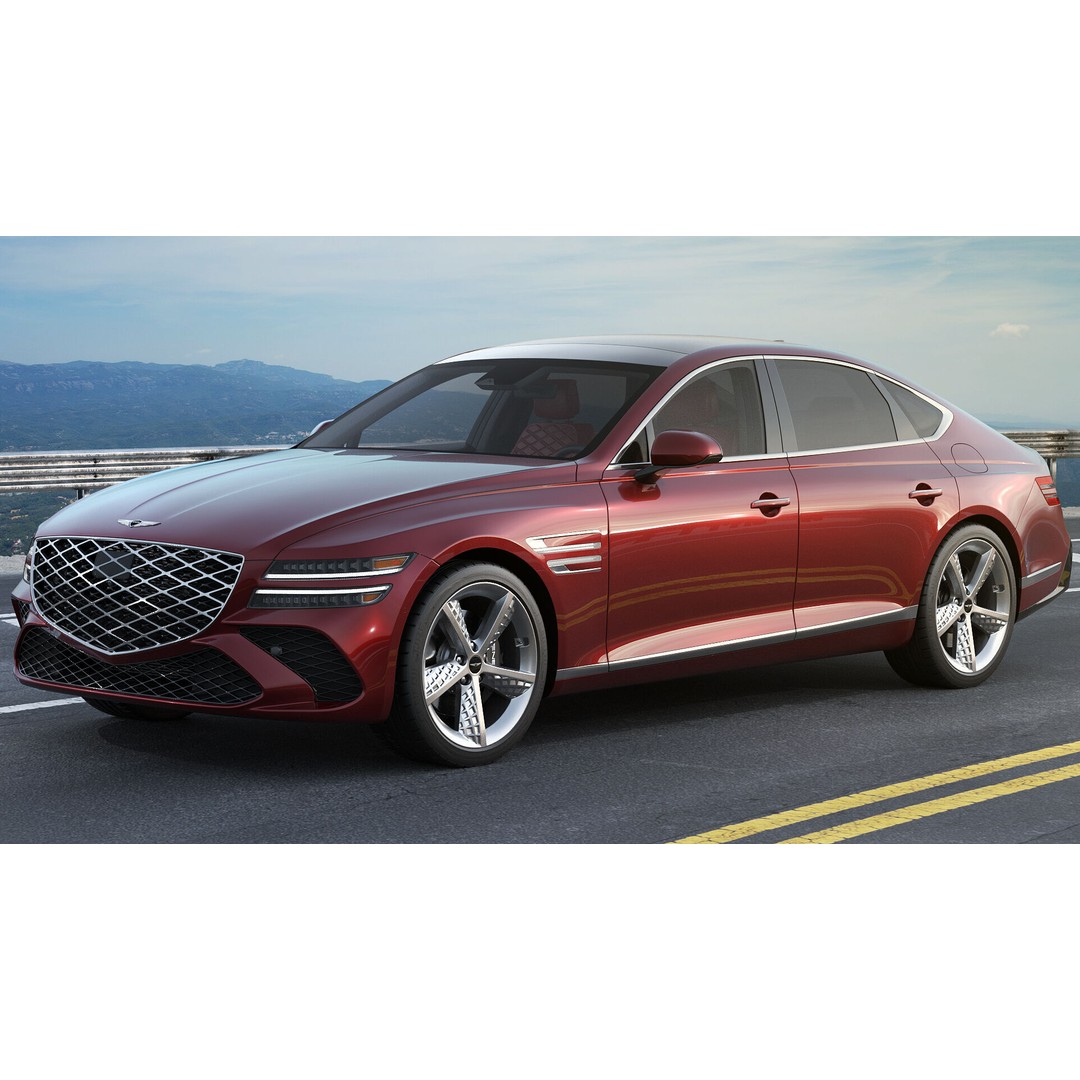 Genesis G80 Sport 2025 3D Model – Detailed Luxury Sedan, FBX, OBJ, Blender - View 5
