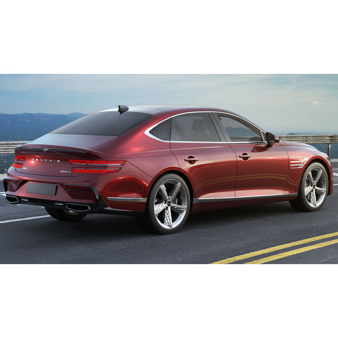 Genesis G80 Sport 2025 3D Model – Detailed Luxury Sedan, FBX, OBJ, Blender - View 6
