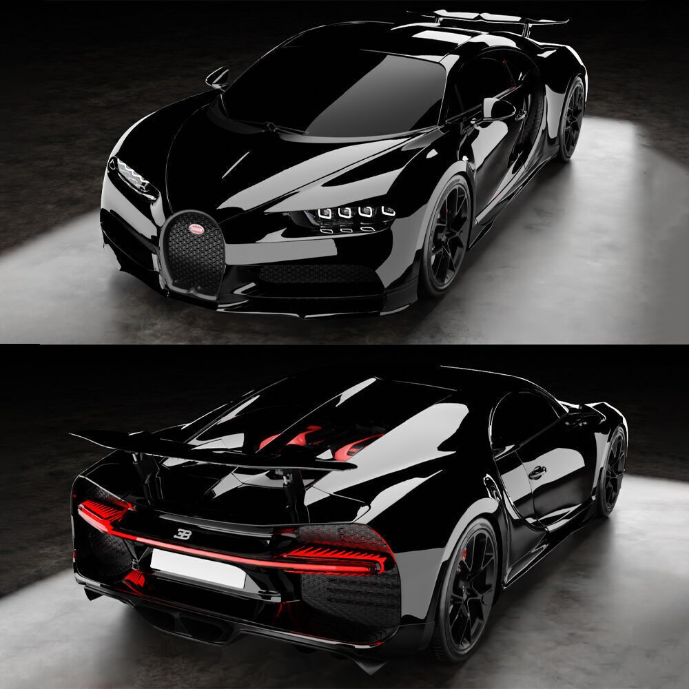 Bugatti Chiron Sport 3D Model – Ultra-Realistic Game-Ready Asset, FBX, Blender - View 3