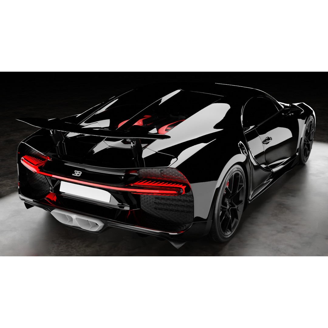 Bugatti Chiron Sport 3D Model – Ultra-Realistic Game-Ready Asset, FBX, Blender - View 4