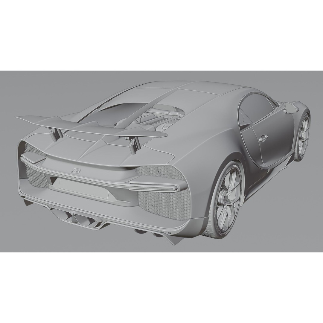Bugatti Chiron Sport 3D Model – Ultra-Realistic Game-Ready Asset, FBX, Blender - View 7
