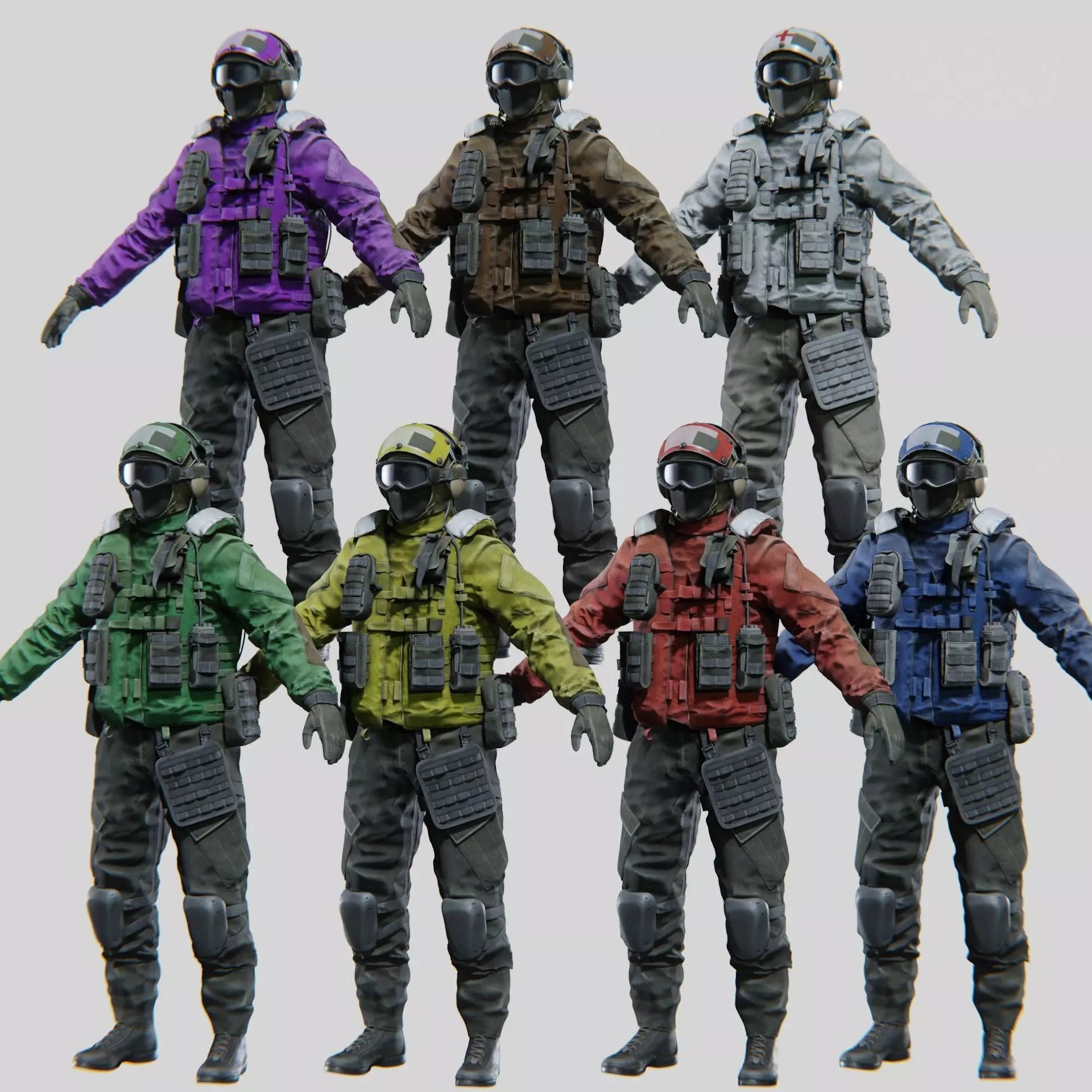 Soldier Flight Deck Crew - Rigged Game-Ready 3D Model - View 2