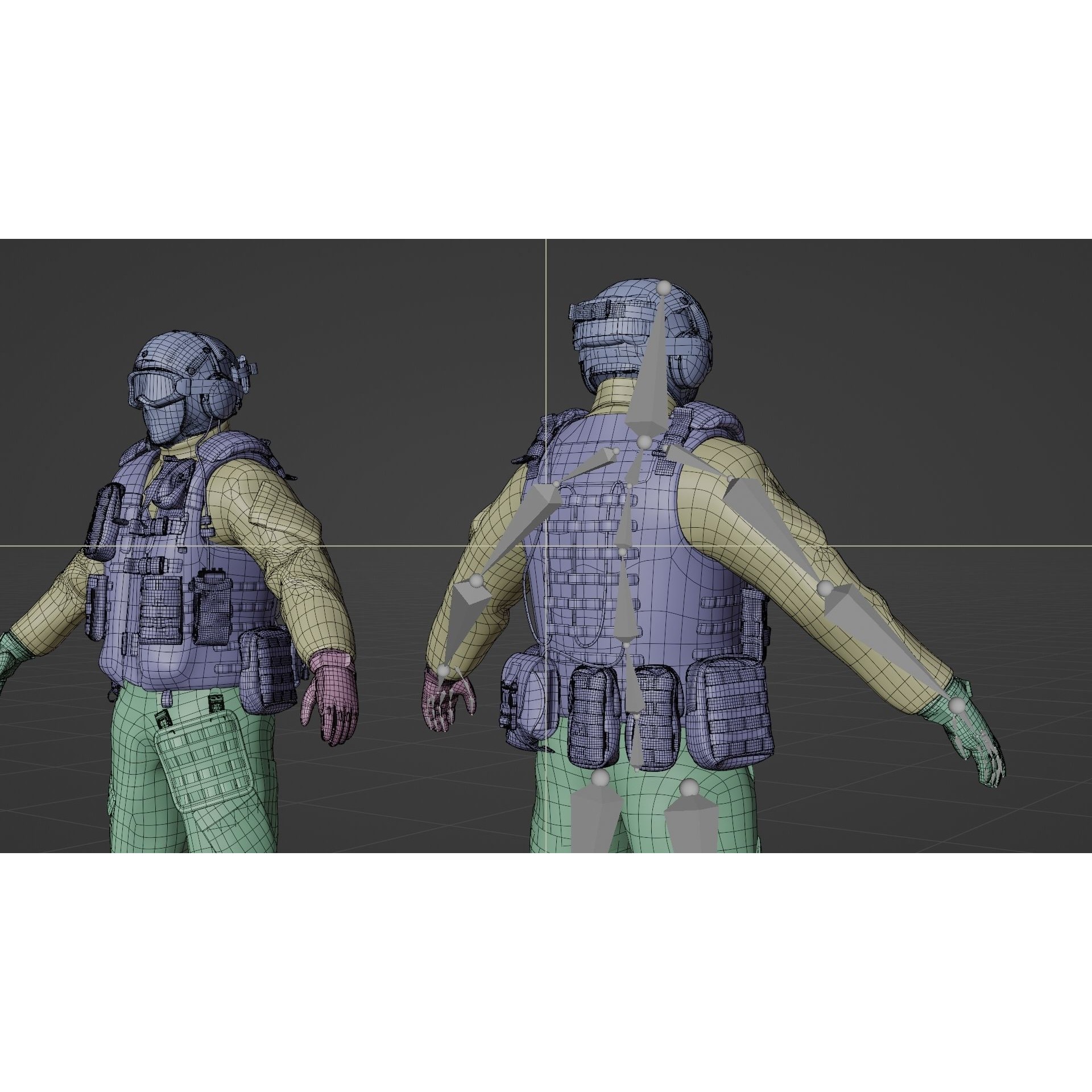 Soldier Flight Deck Crew - Rigged Game-Ready 3D Model - View 22