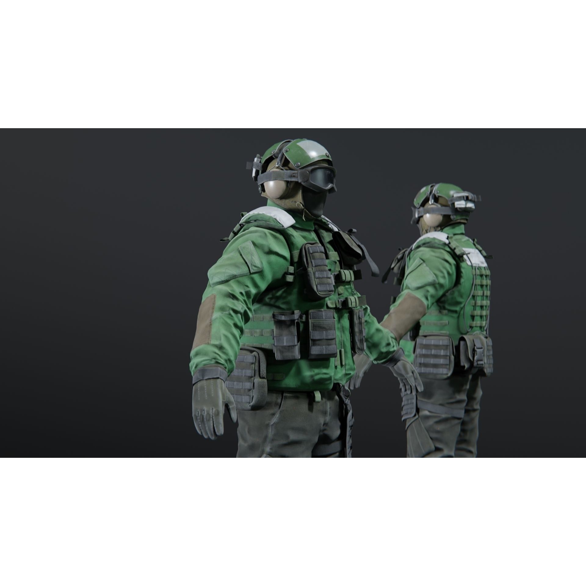 Soldier Flight Deck Crew - Rigged Game-Ready 3D Model - View 8