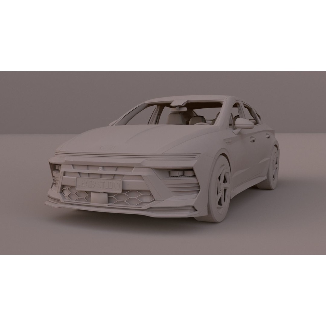 2024 Hyundai Sonata N-Line 3D Model – High Poly Game Asset, FBX, OBJ - View 13