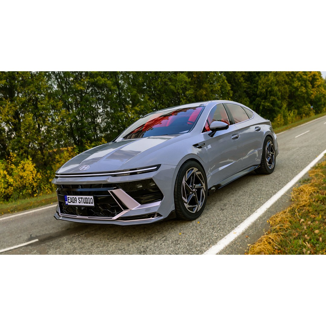 2024 Hyundai Sonata N-Line 3D Model – High Poly Game Asset, FBX, OBJ - View 5