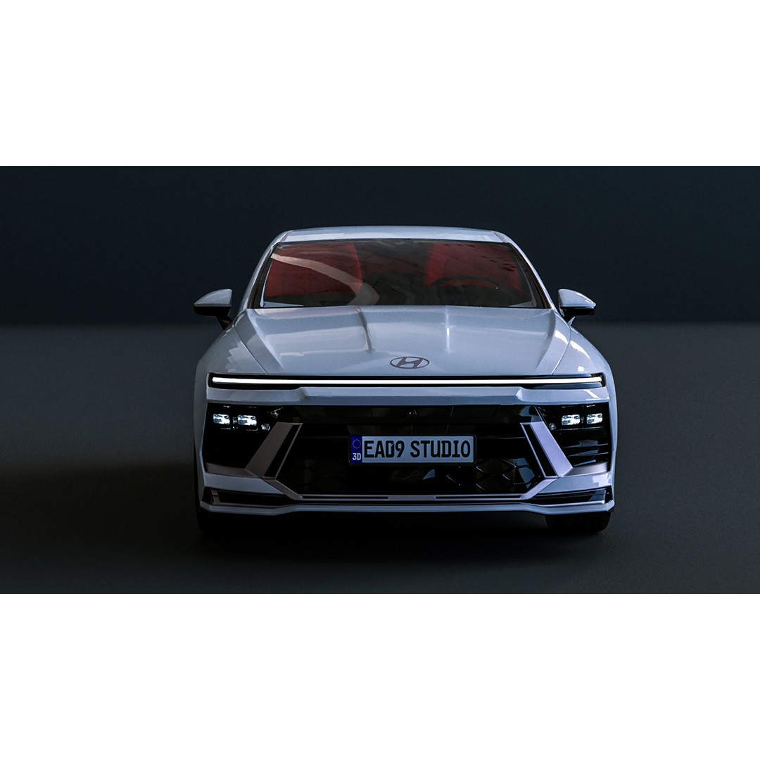 2024 Hyundai Sonata N-Line 3D Model – High Poly Game Asset, FBX, OBJ - View 8