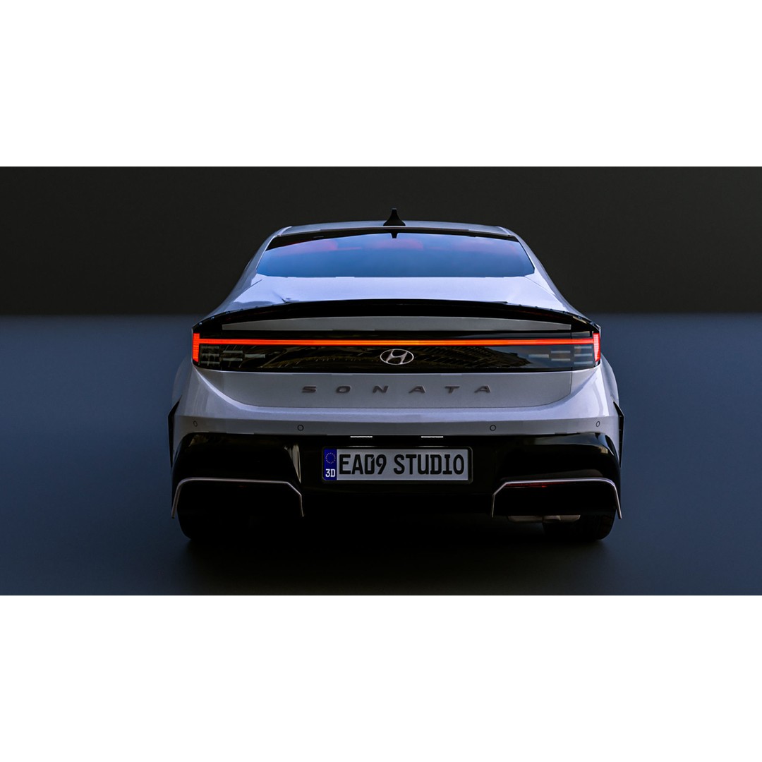 2024 Hyundai Sonata N-Line 3D Model – High Poly Game Asset, FBX, OBJ - View 9