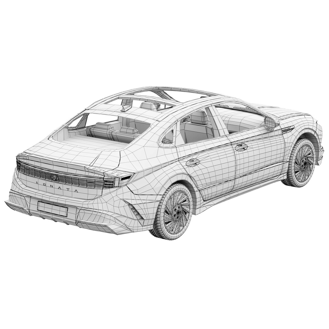 Hyundai Sonata 2024 3D Model – High Poly Car Asset, FBX, OBJ